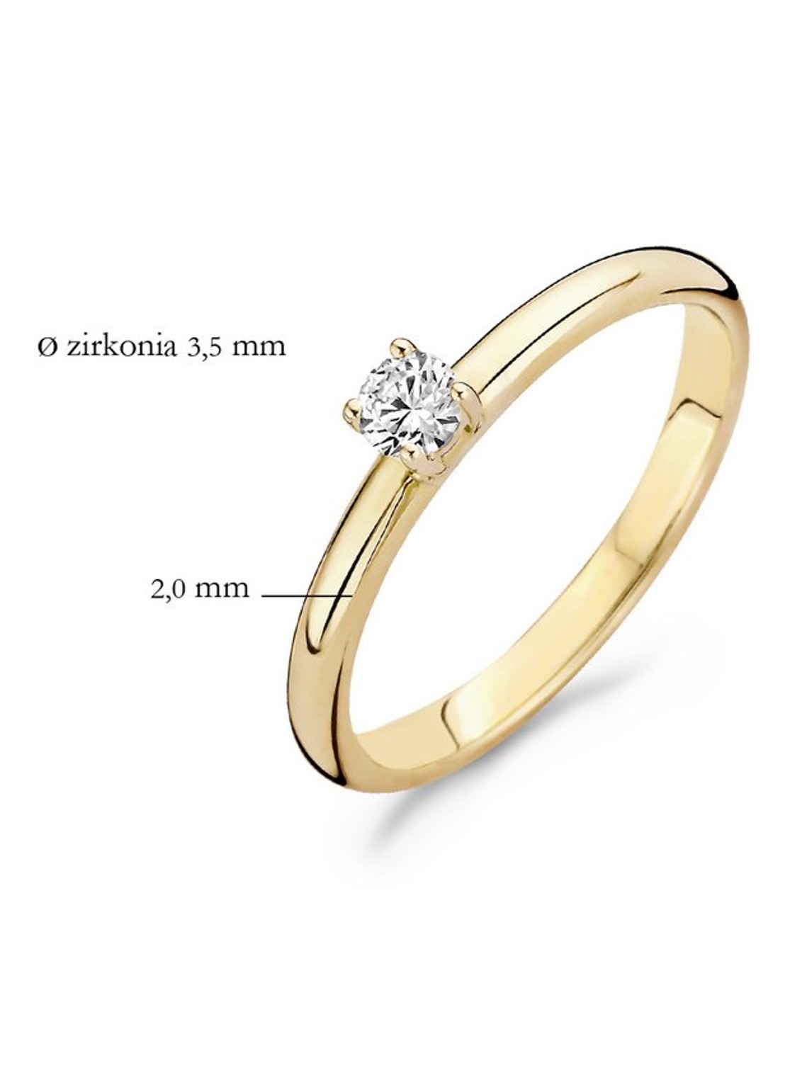 Blush Ring van 14 karaat geelgoud met zirkonia 1112YZI - detail 2 geelgoud