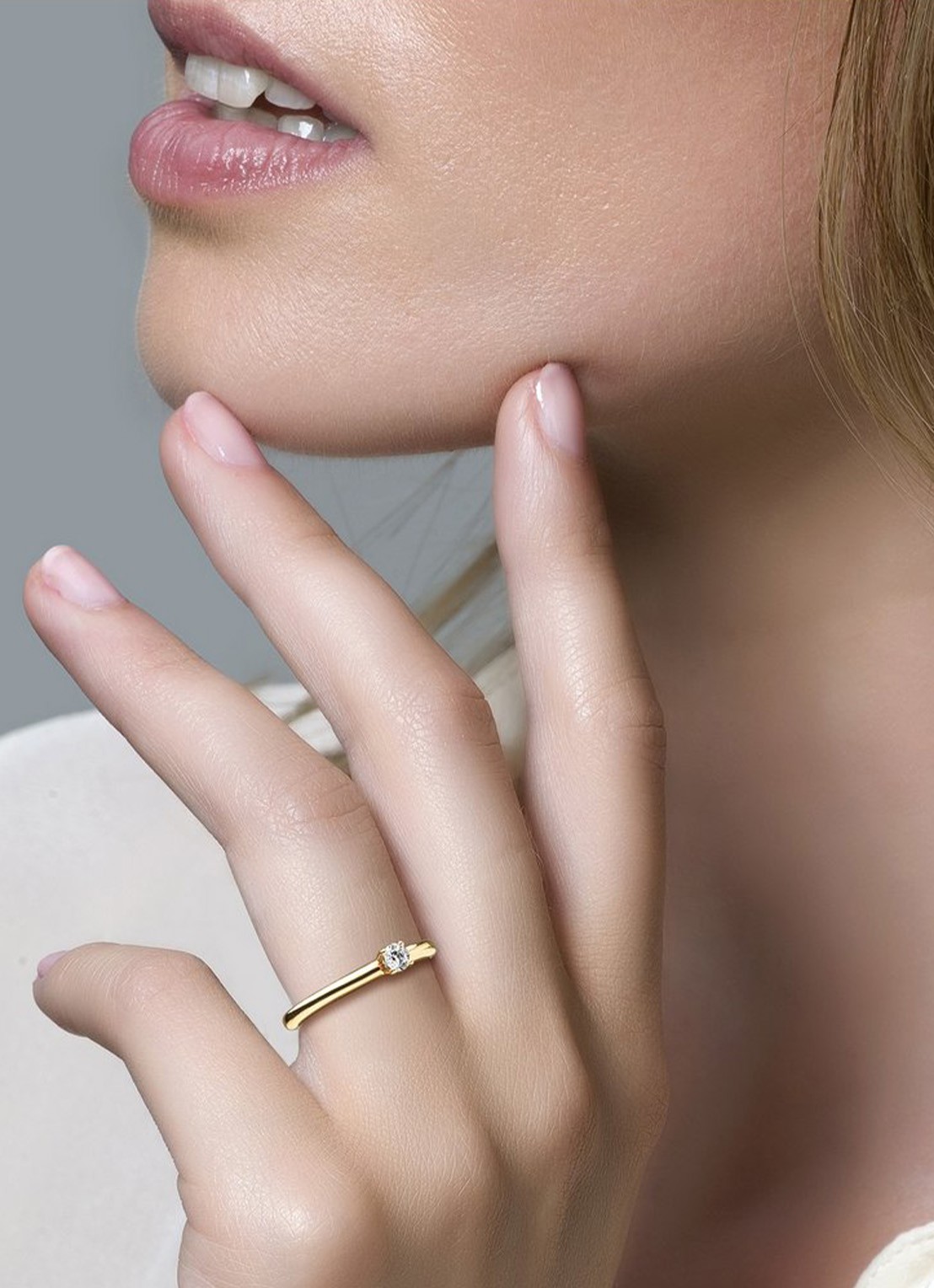 Blush Ring van 14 karaat geelgoud met zirkonia 1112YZI - voorkant 6 geelgoud