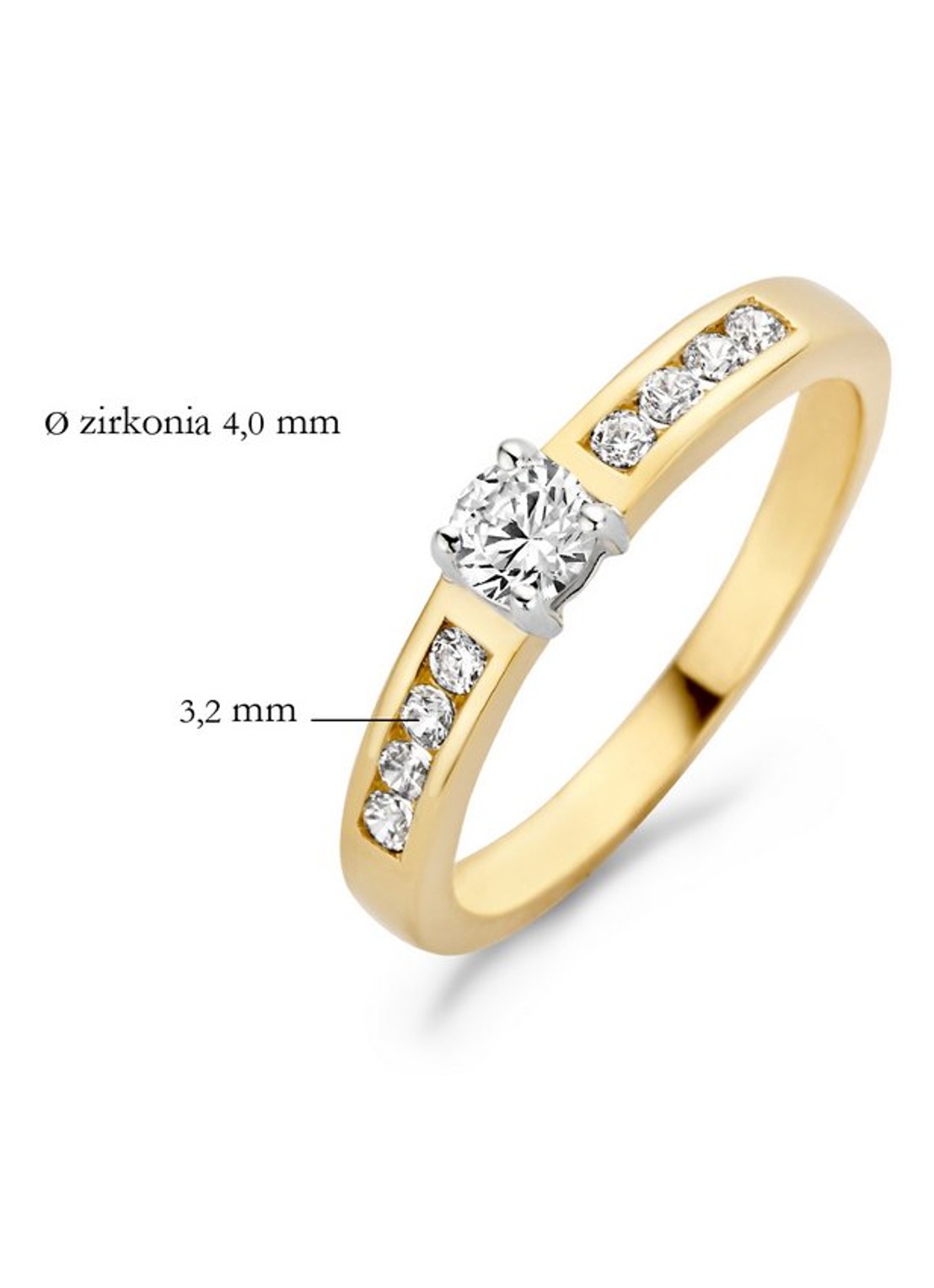Blush Ring van 14 karaat geelgoud met zirkonia 1125BZI - detail 5 geelgoud