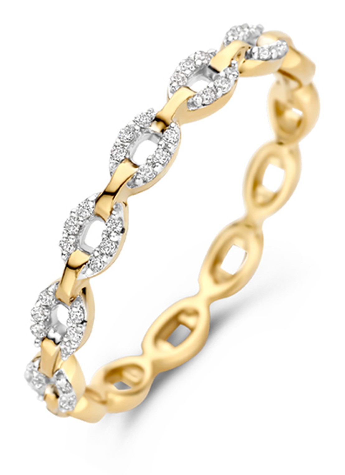 Blush Ring van 14 karaat geelgoud met zirkonia 1256BZI - voorkant 3 geelgoud