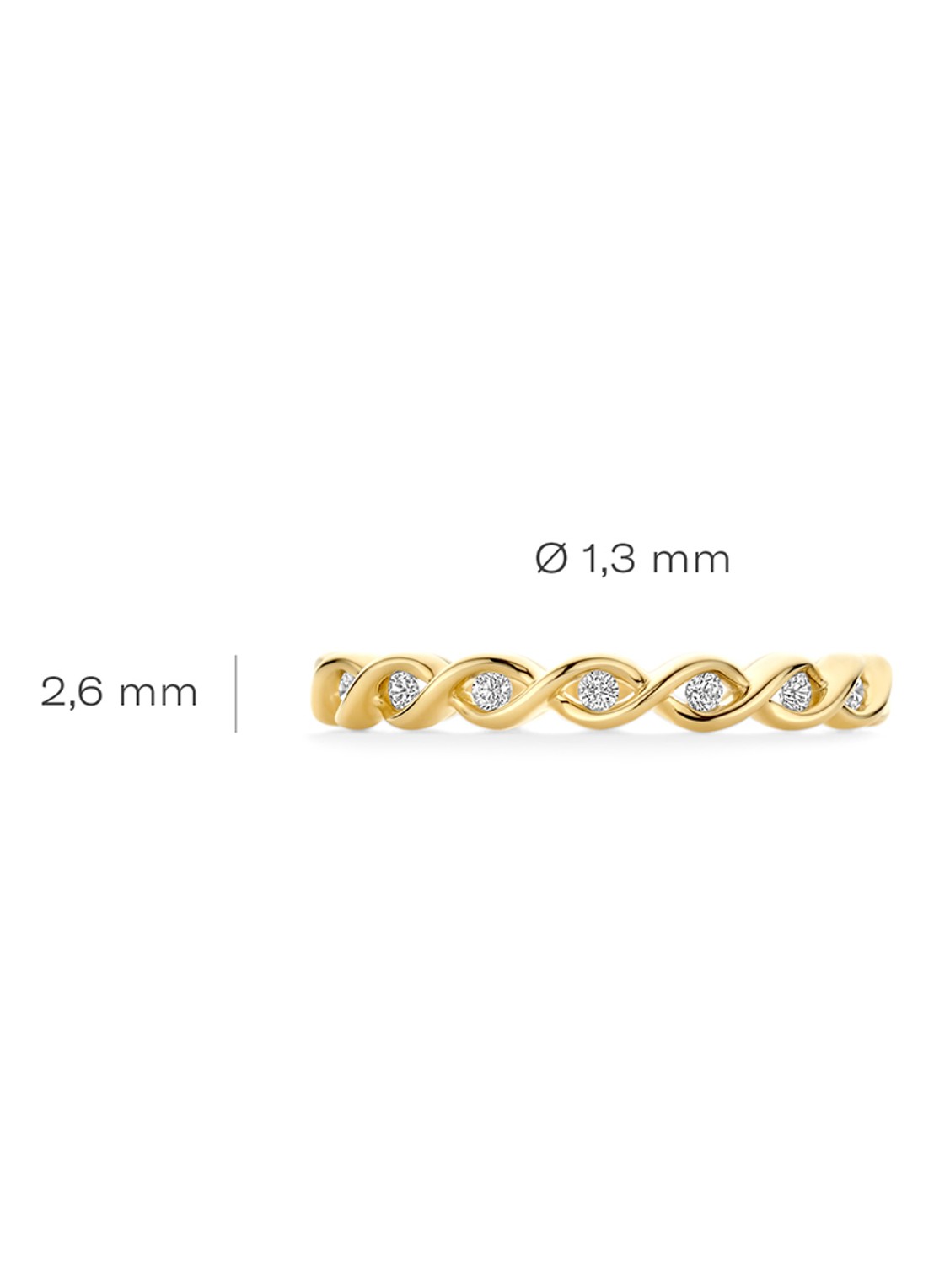 Blush Ring van 14 karaat geelgoud met zirkonia 1259YZI - detail 2 geelgoud