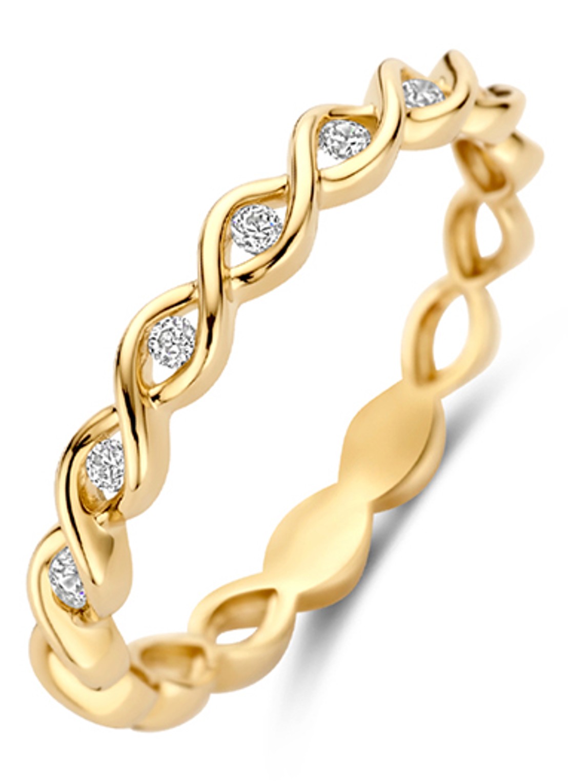 Blush Ring van 14 karaat geelgoud met zirkonia 1259YZI - voorkant 3 geelgoud