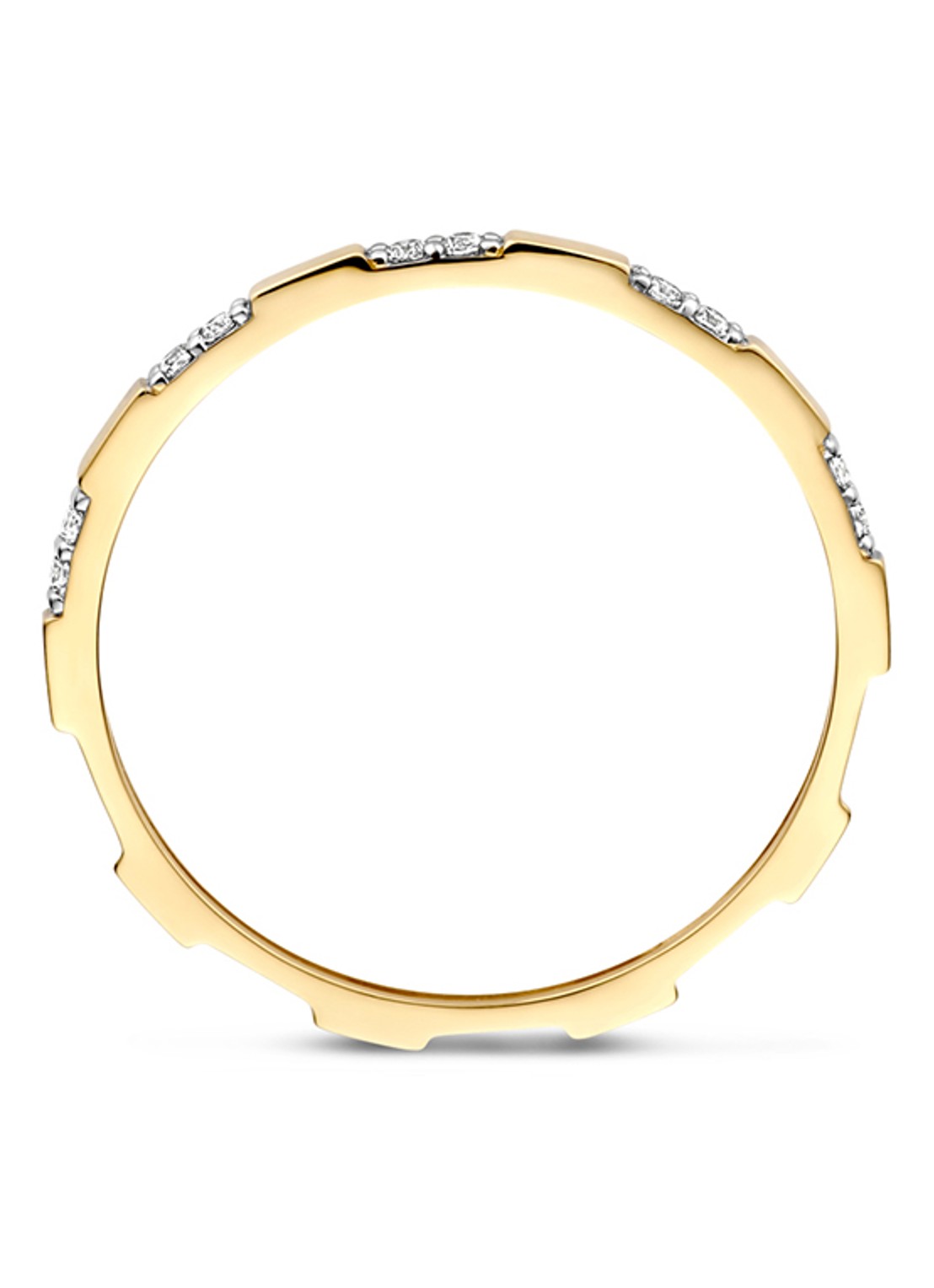 Blush Ring van 14 karaat geelgoud met zirkonia 1260YZI  - voorkant 2 geelgoud