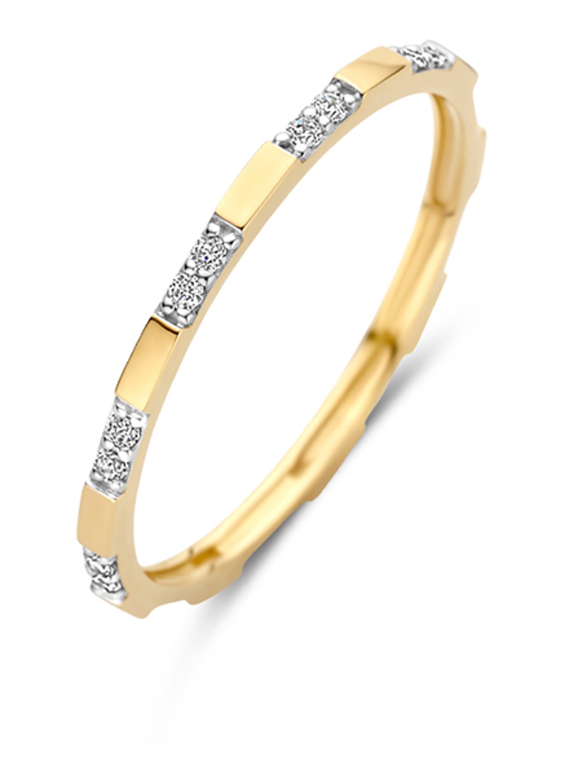 Blush Ring van 14 karaat geelgoud met zirkonia 1260YZI  - voorkant 3 geelgoud