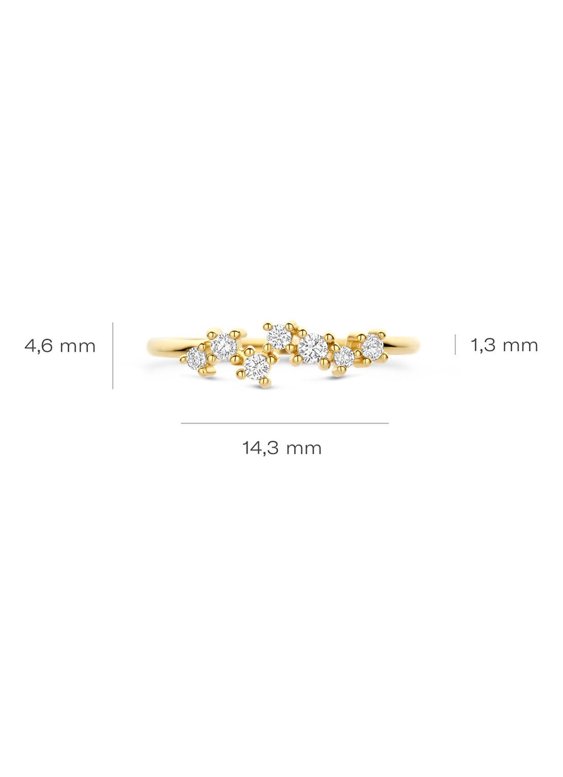 Blush Ring van 14 karaat geelgoud met zirkonia 1267YZI - detail 5 goud