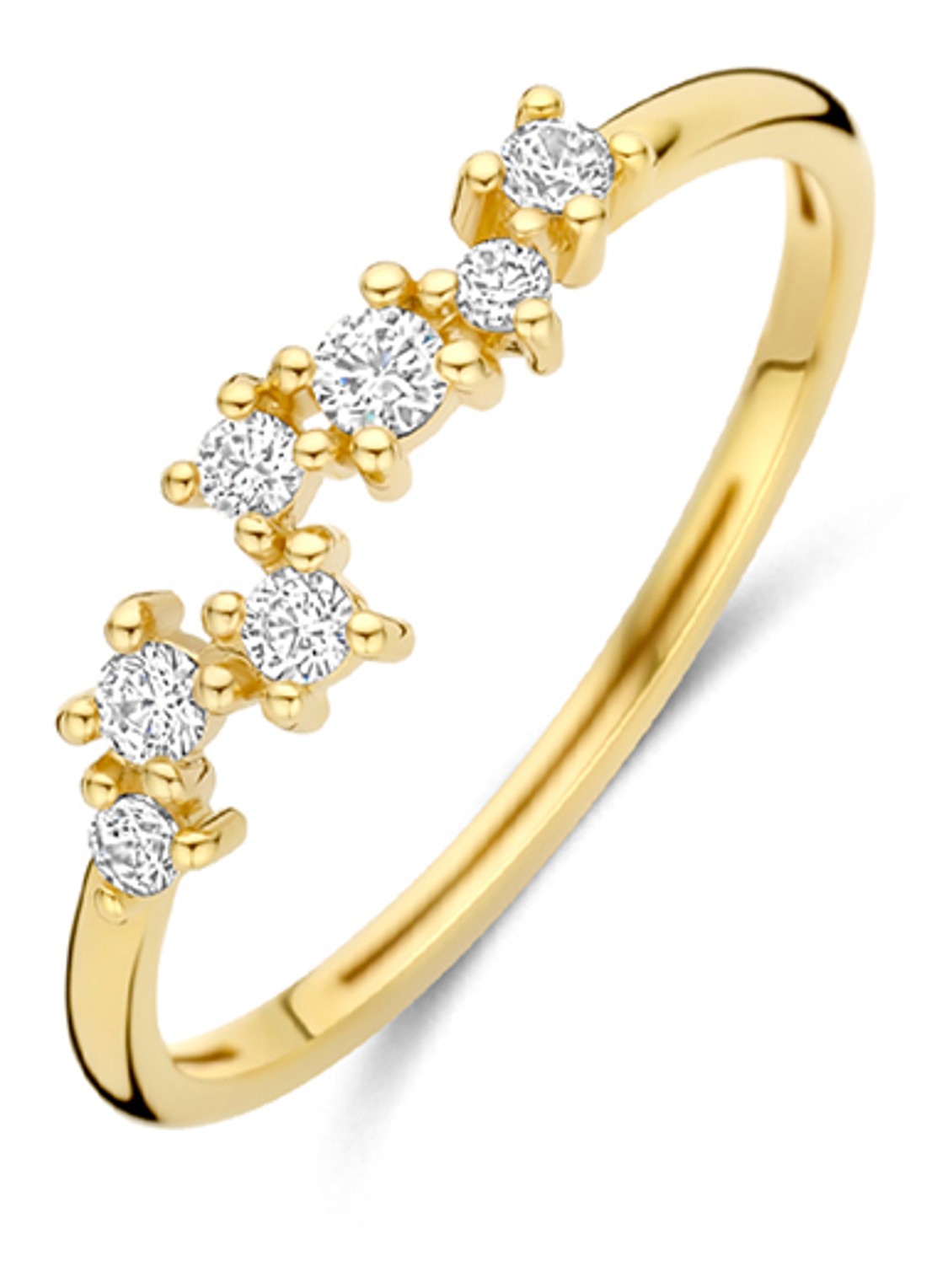 Blush Ring van 14 karaat geelgoud met zirkonia 1267YZI - voorkant 3 goud