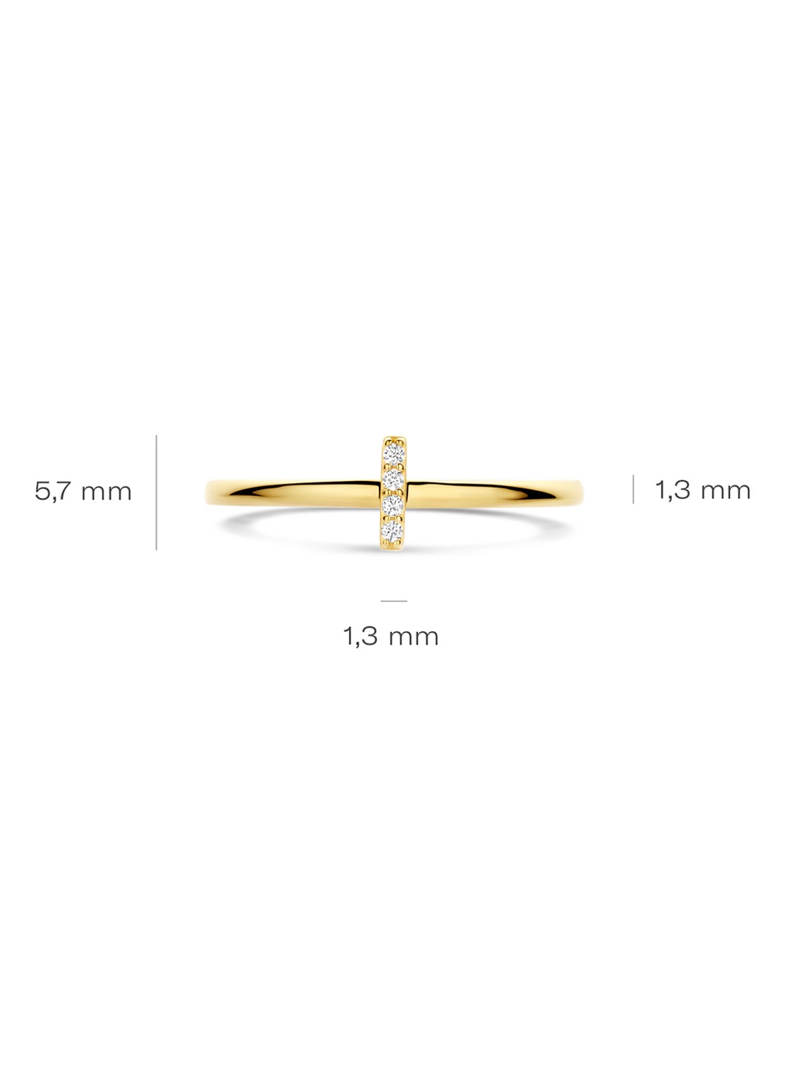 Blush Ring van 14 karaat geelgoud met zirkonia 1270YZI  - detail goud
