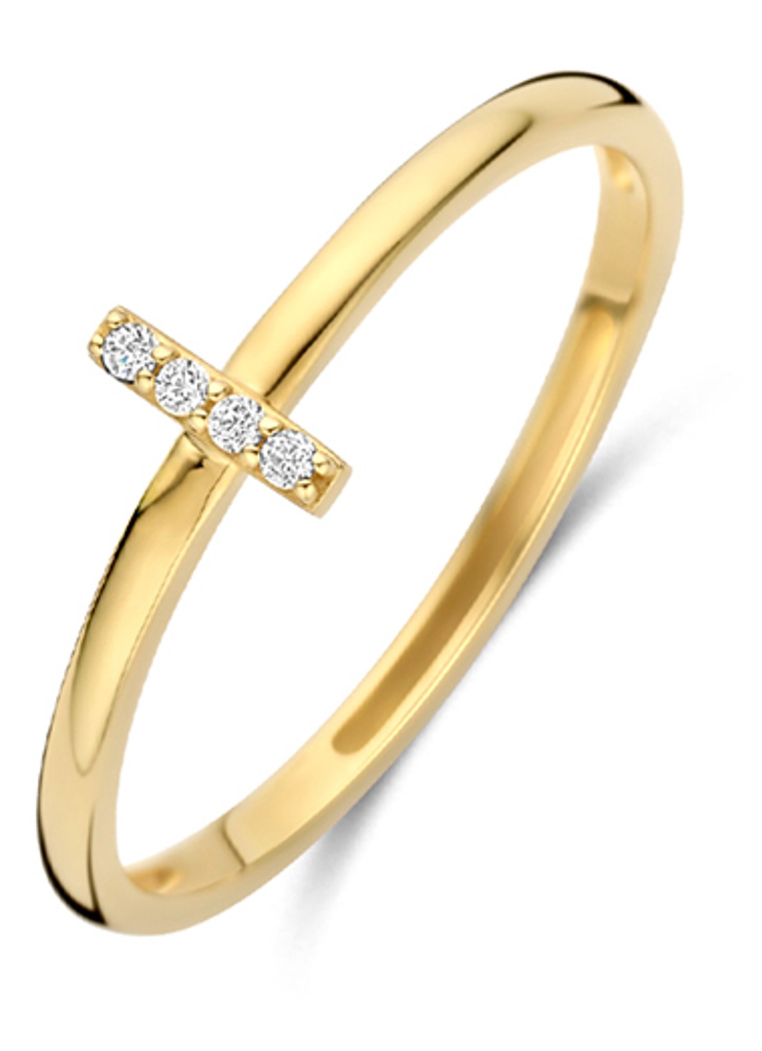 Blush Ring van 14 karaat geelgoud met zirkonia 1270YZI  - voorkant 4 goud