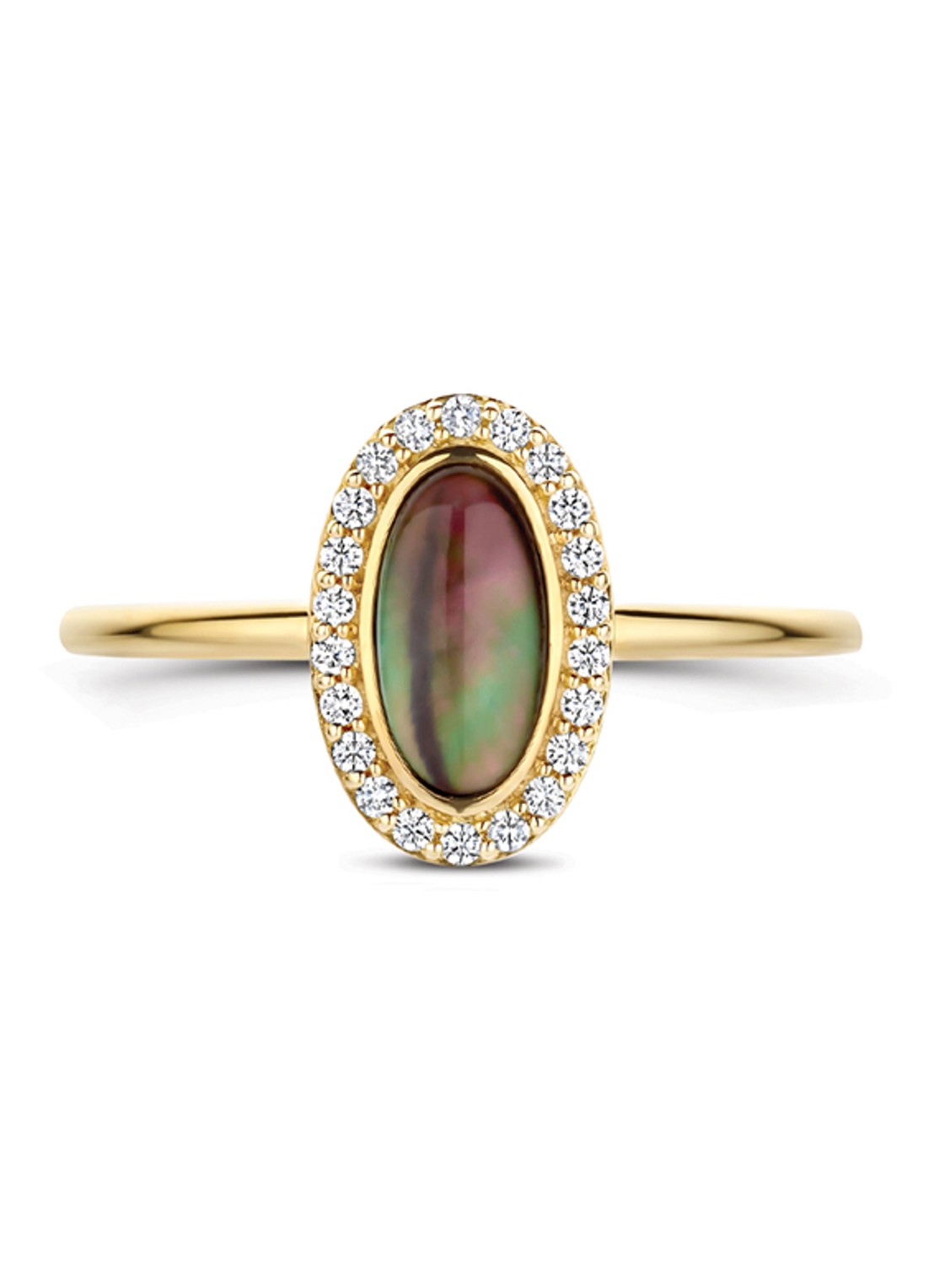 Blush Ring van 14 karaat geelgoud met zirkonia 1279YBQ  - voorkant 3 geelgoud