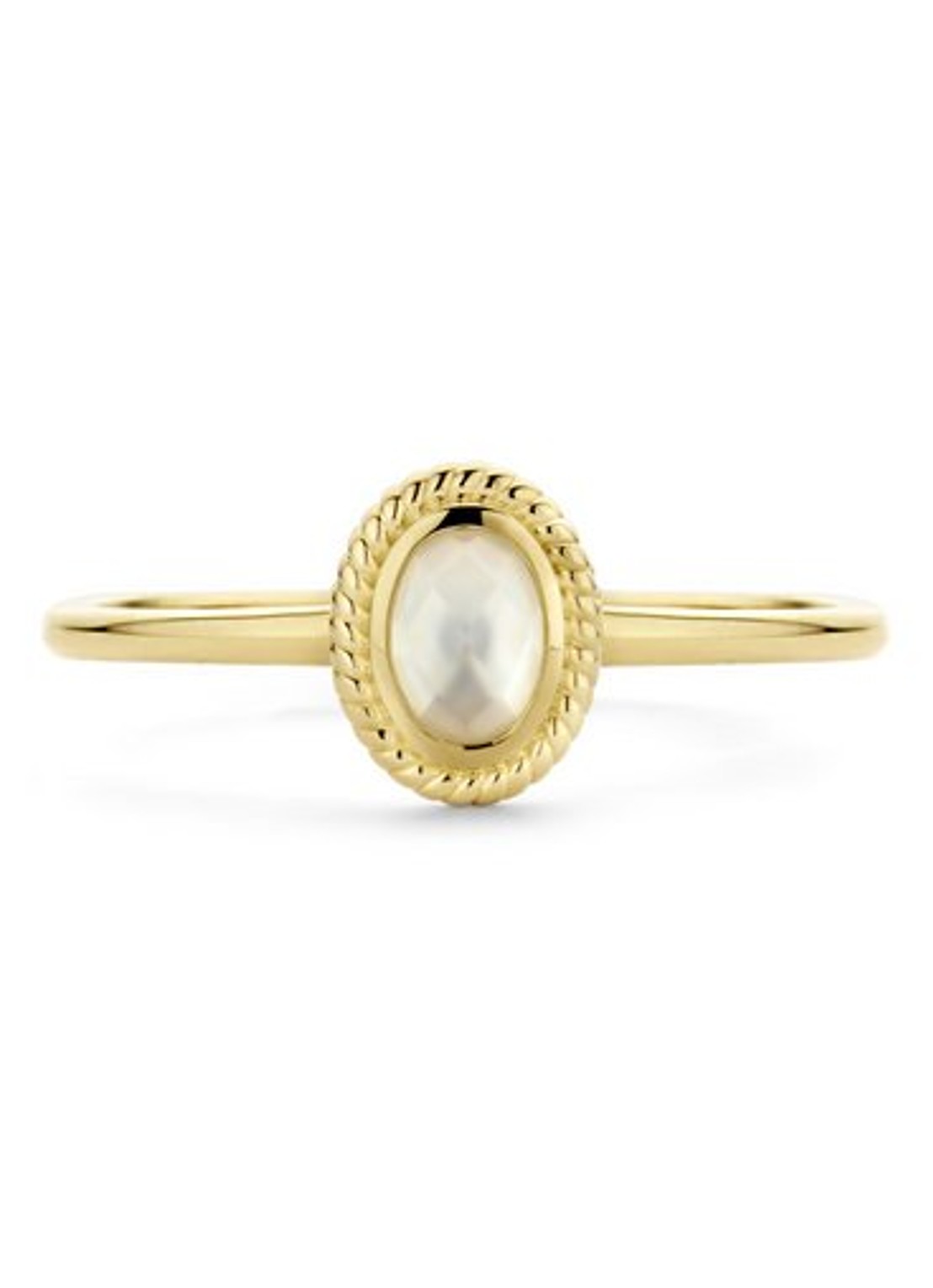 Blush Ring van 14 karaat geelgoud met zoetwaterparel 1239YMQ - detail geelgoud