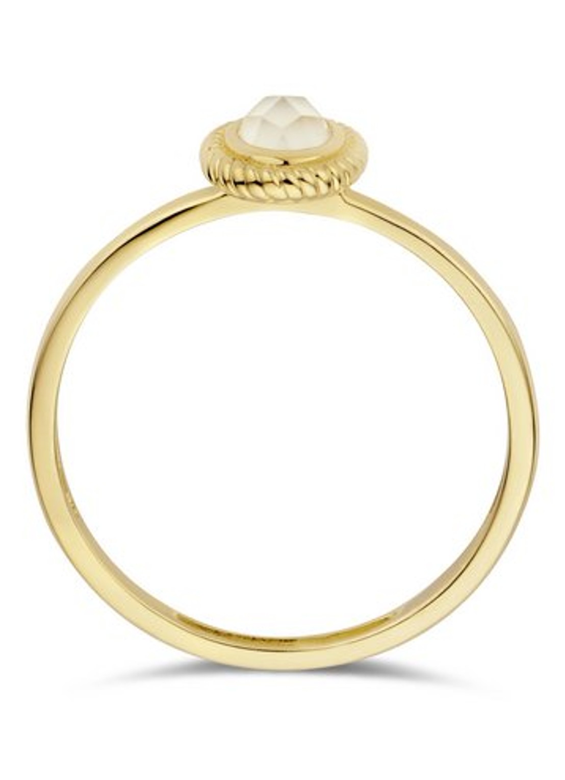 Blush Ring van 14 karaat geelgoud met zoetwaterparel 1239YMQ - voorkant 3 geelgoud