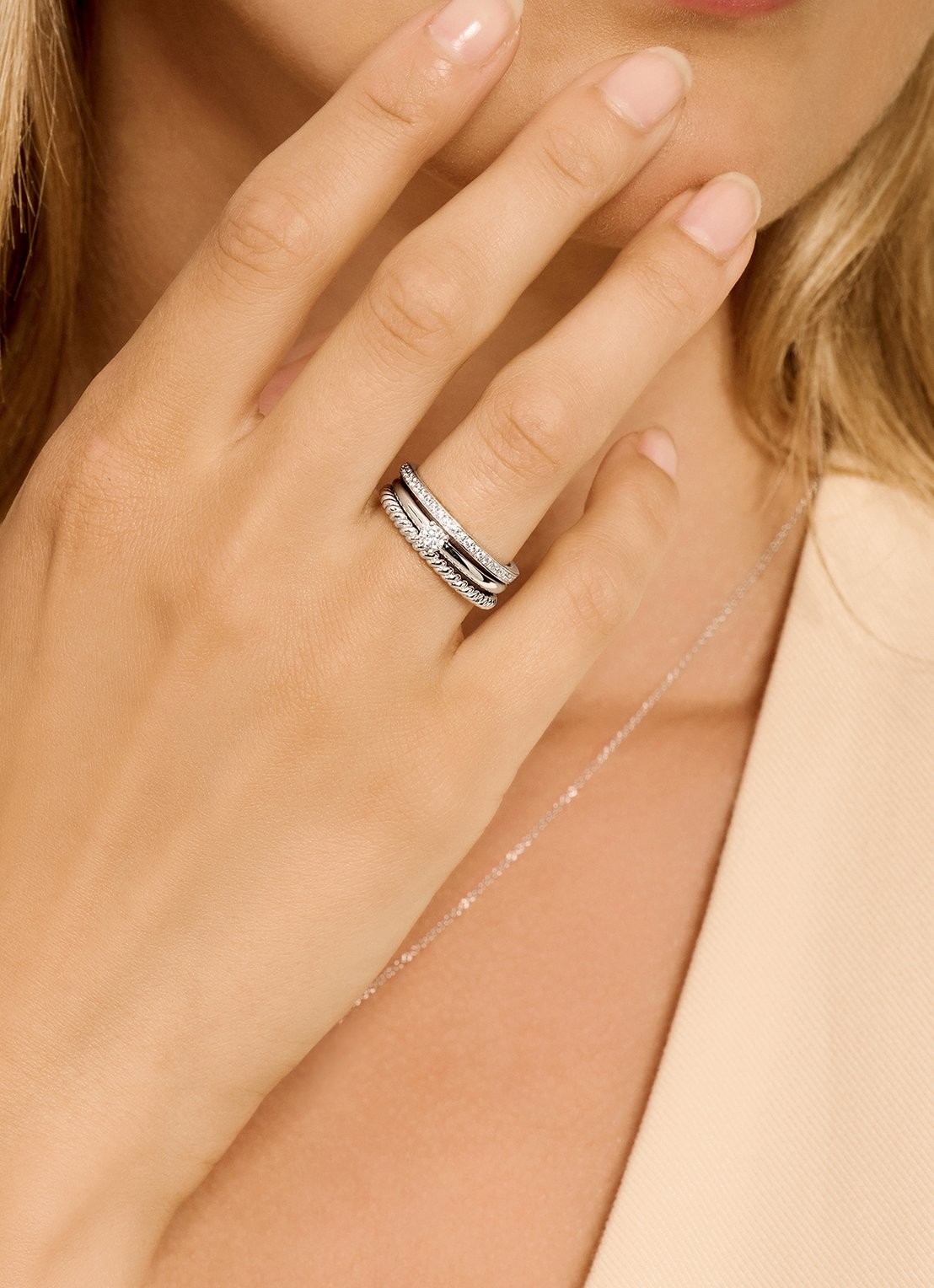 Blush Ring van 14 karaat witgoud met zirkonia 1119WZI - detail 4 witgoud