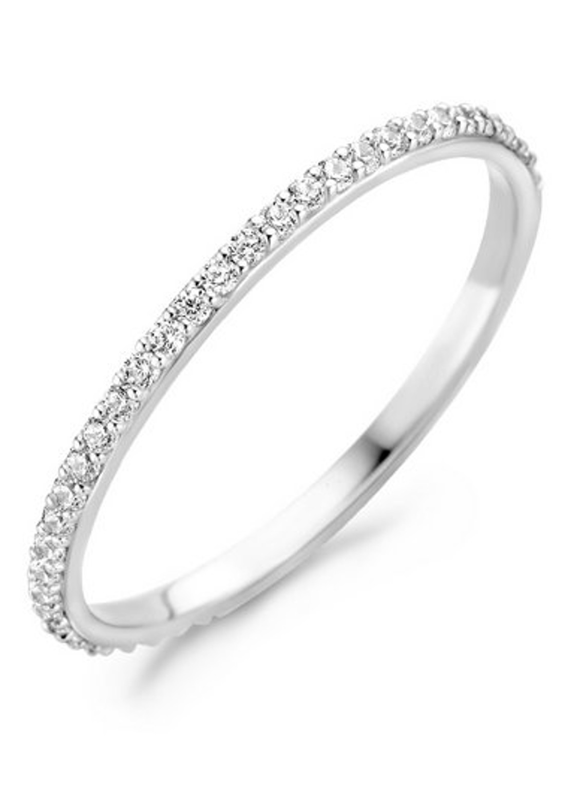Blush Ring van 14 karaat witgoud met zirkonia 1201WZI - voorkant 5 zilver