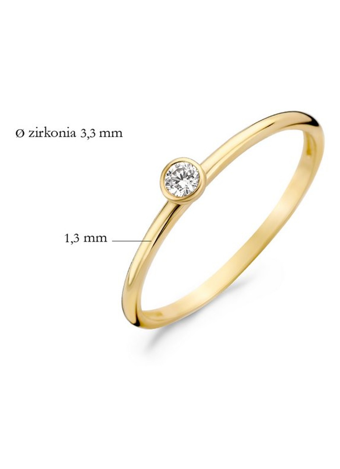 Blush Ring van 14k geelgoud met zirkonia  - detail 4 geelgoud