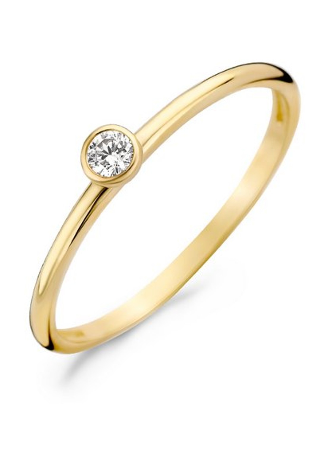Blush Ring van 14k geelgoud met zirkonia  - voorkant geelgoud
