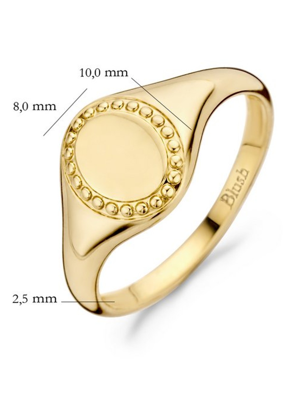 Blush Zegelring van 14 karaat geelgoud 1205YGO - detail 2 geelgoud