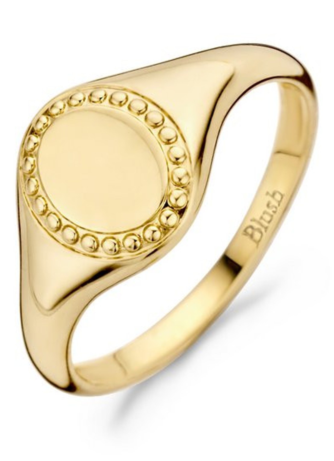Blush Zegelring van 14 karaat geelgoud 1205YGO - voorkant 3 geelgoud