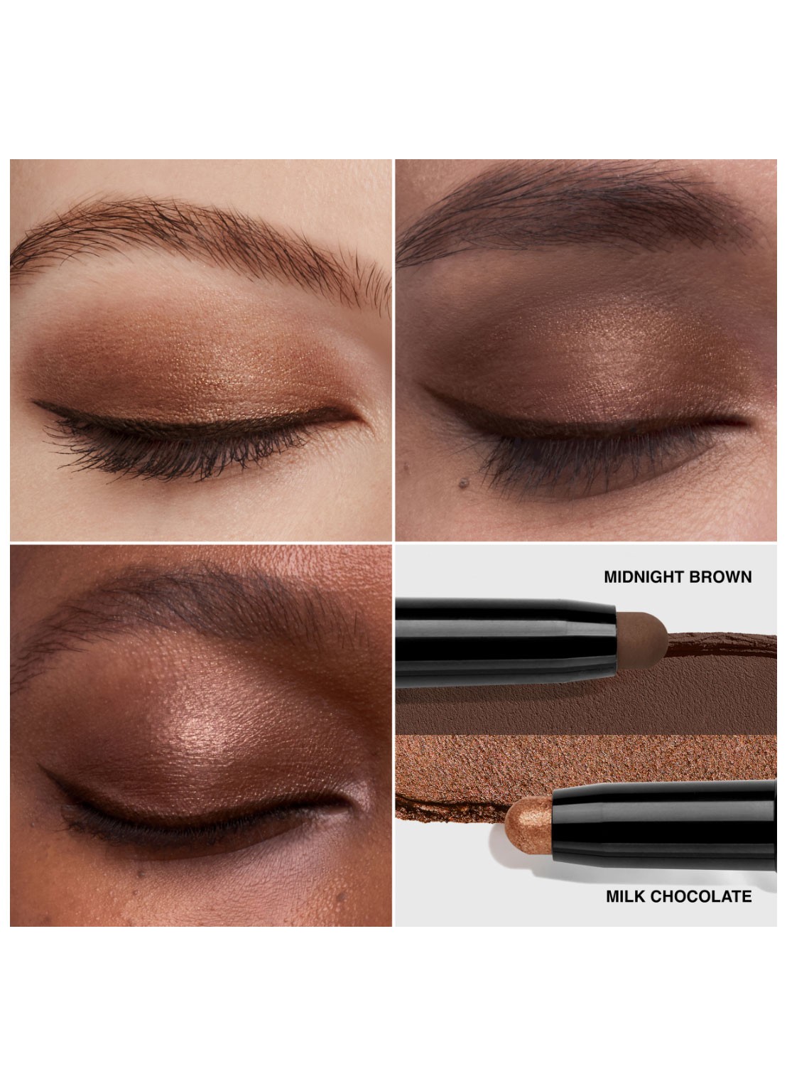 Bobbi Brown Dual-Ended Long Wear Cream Shadow Stick - oogschaduwstick - detail 2 midnight brown / milk chocolate