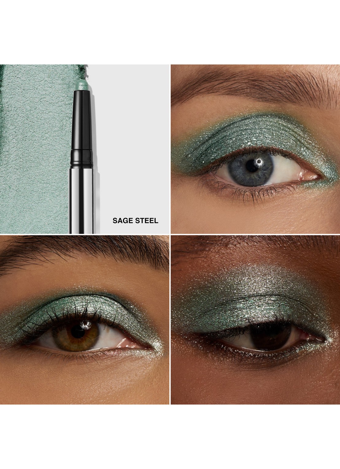 Bobbi Brown Molten Metal Shadow Stick - oogschaduwstick - achterkant 6 sage steel