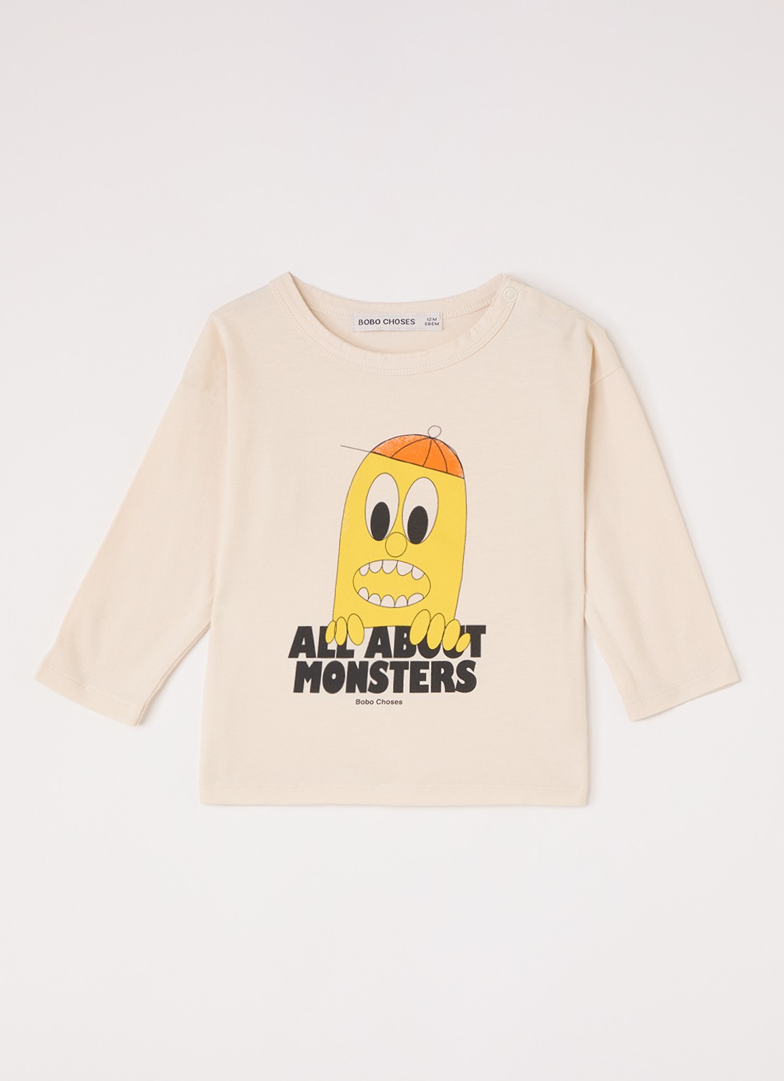 BOBO CHOSES Bigtooth Lemon longsleeve met print - voorkant gebroken wit