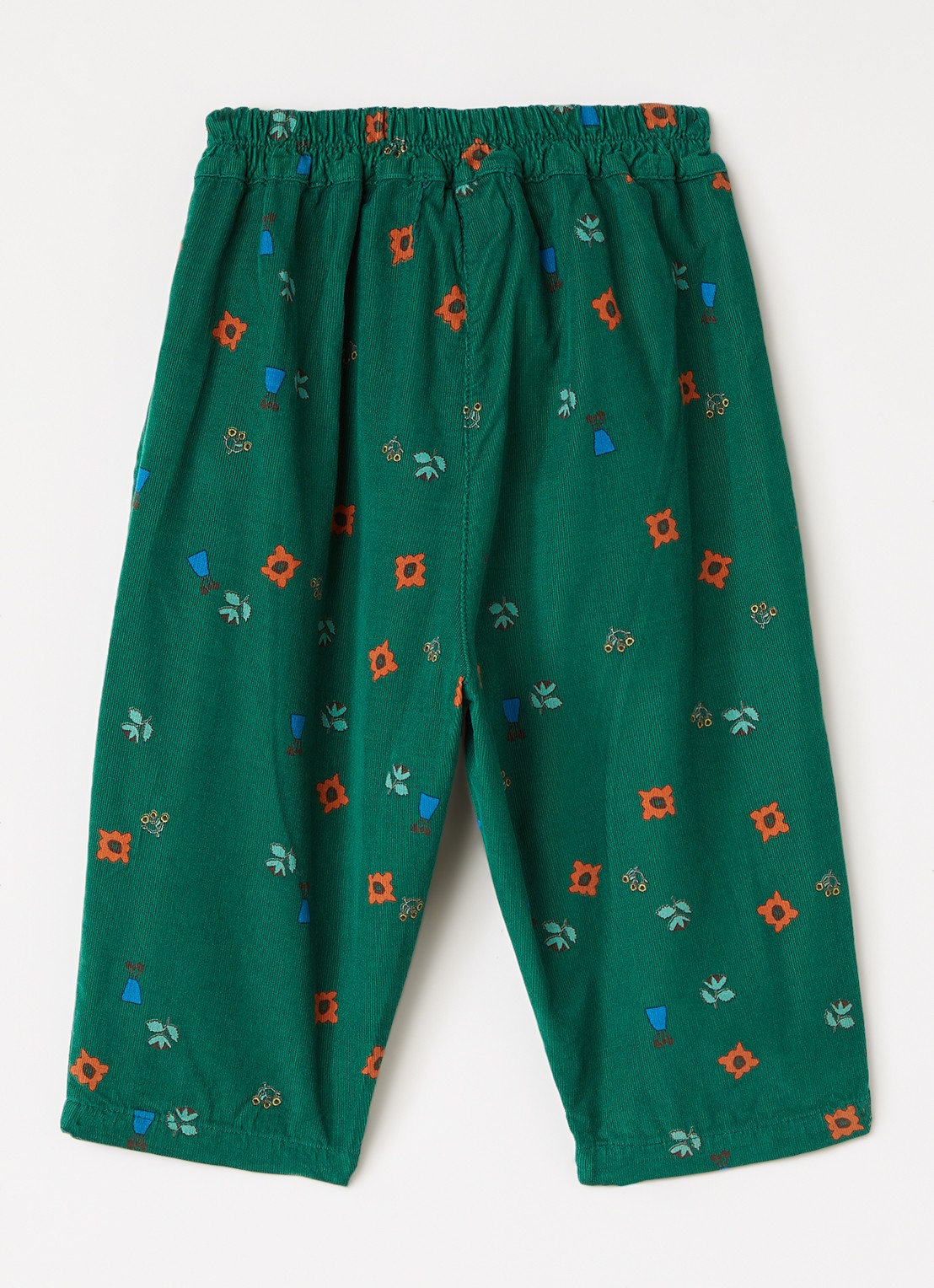 BOBO CHOSES Blossom All loose fit broek van corduroy met bloemprint - voorkant 3 groen