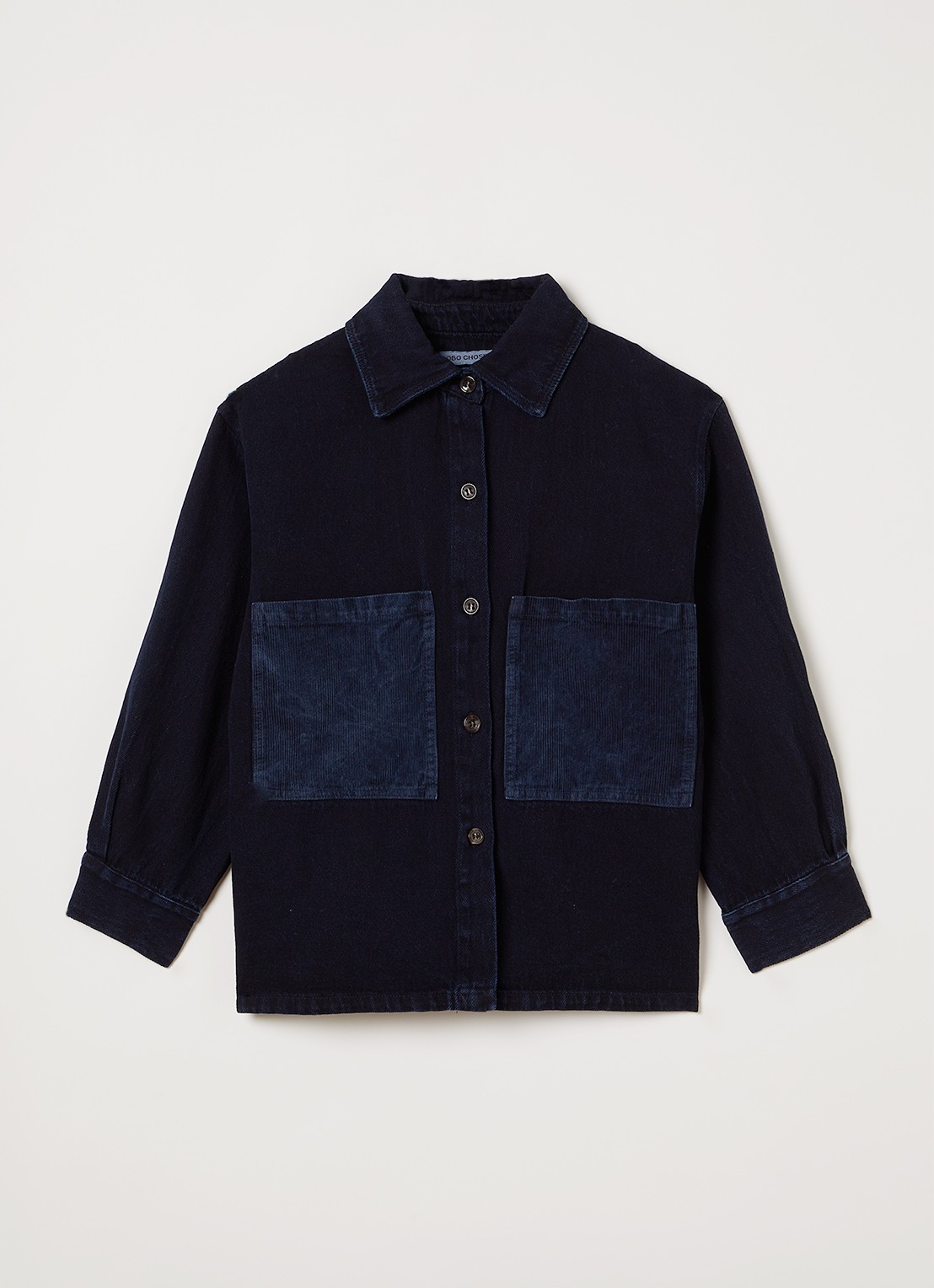 BOBO CHOSES Booo overhemd van denim - voorkant indigo