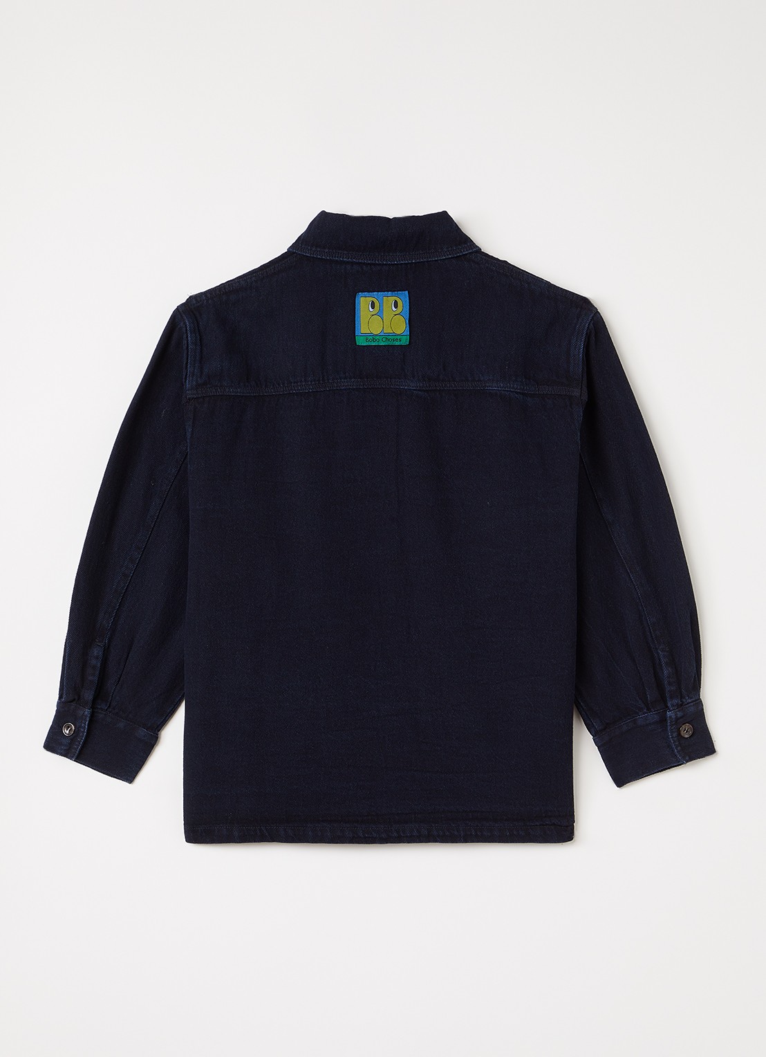 BOBO CHOSES Booo overhemd van denim - voorkant 2 indigo