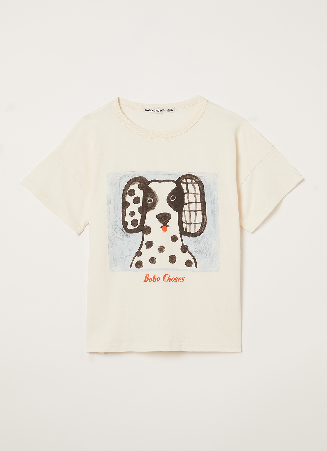 BOBO CHOSES Dog T-shirt met print - voorkant gebroken wit