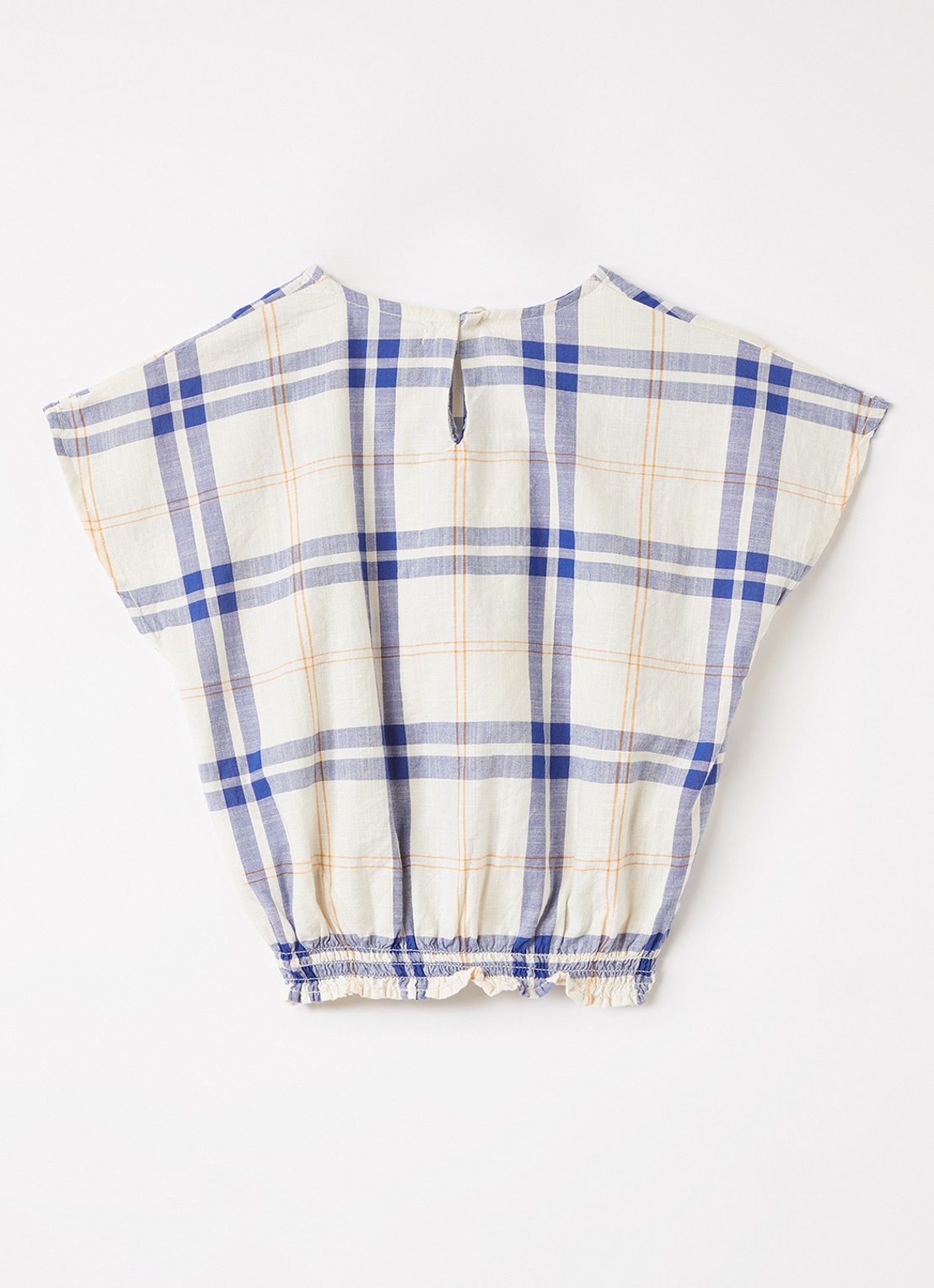 BOBO CHOSES Fun Tartan top met ruitdessin - voorkant 2 gebroken wit