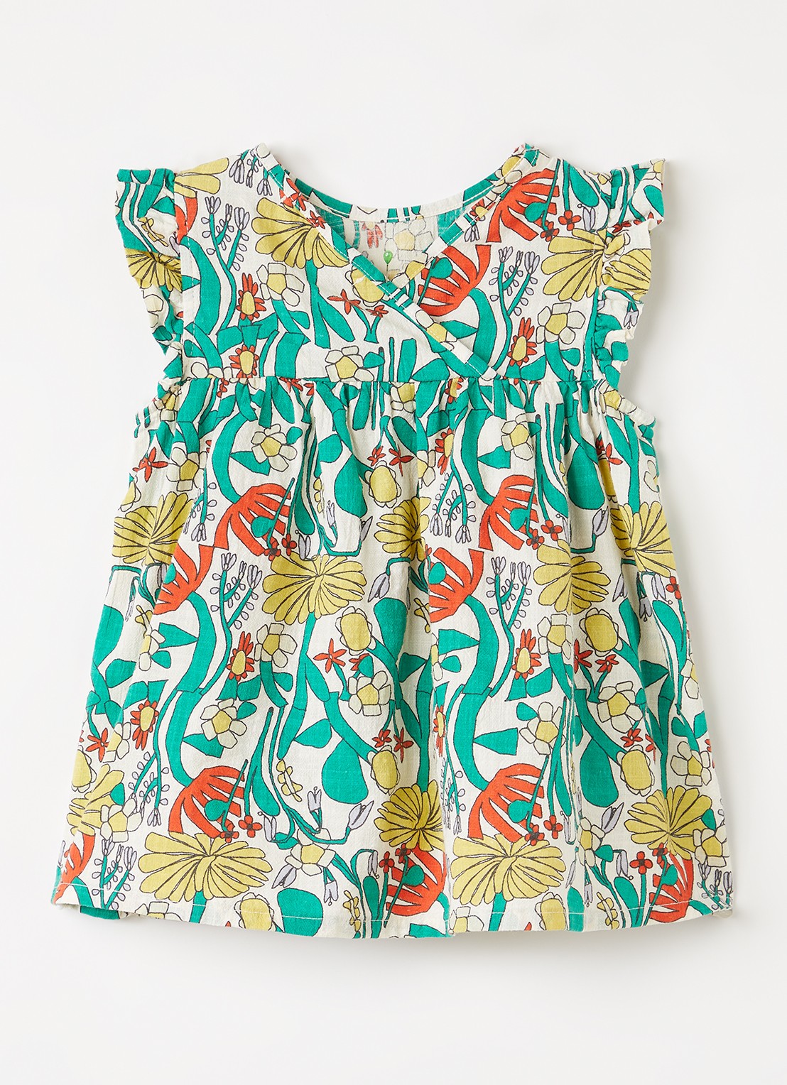 BOBO CHOSES Herbalist jurk met bloemenprint - voorkant 3 groen
