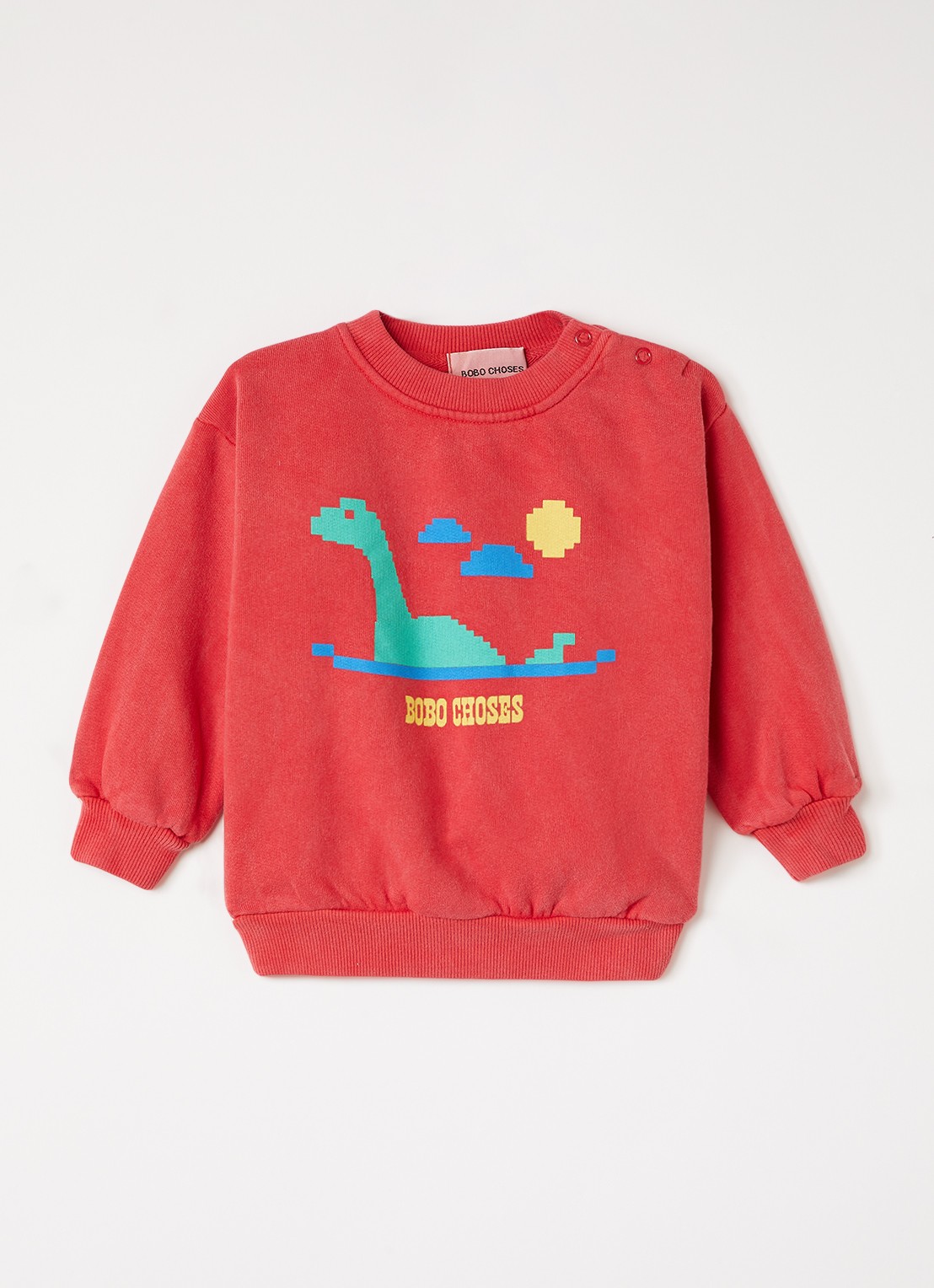 BOBO CHOSES Lake Monster sweater met print - voorkant rood