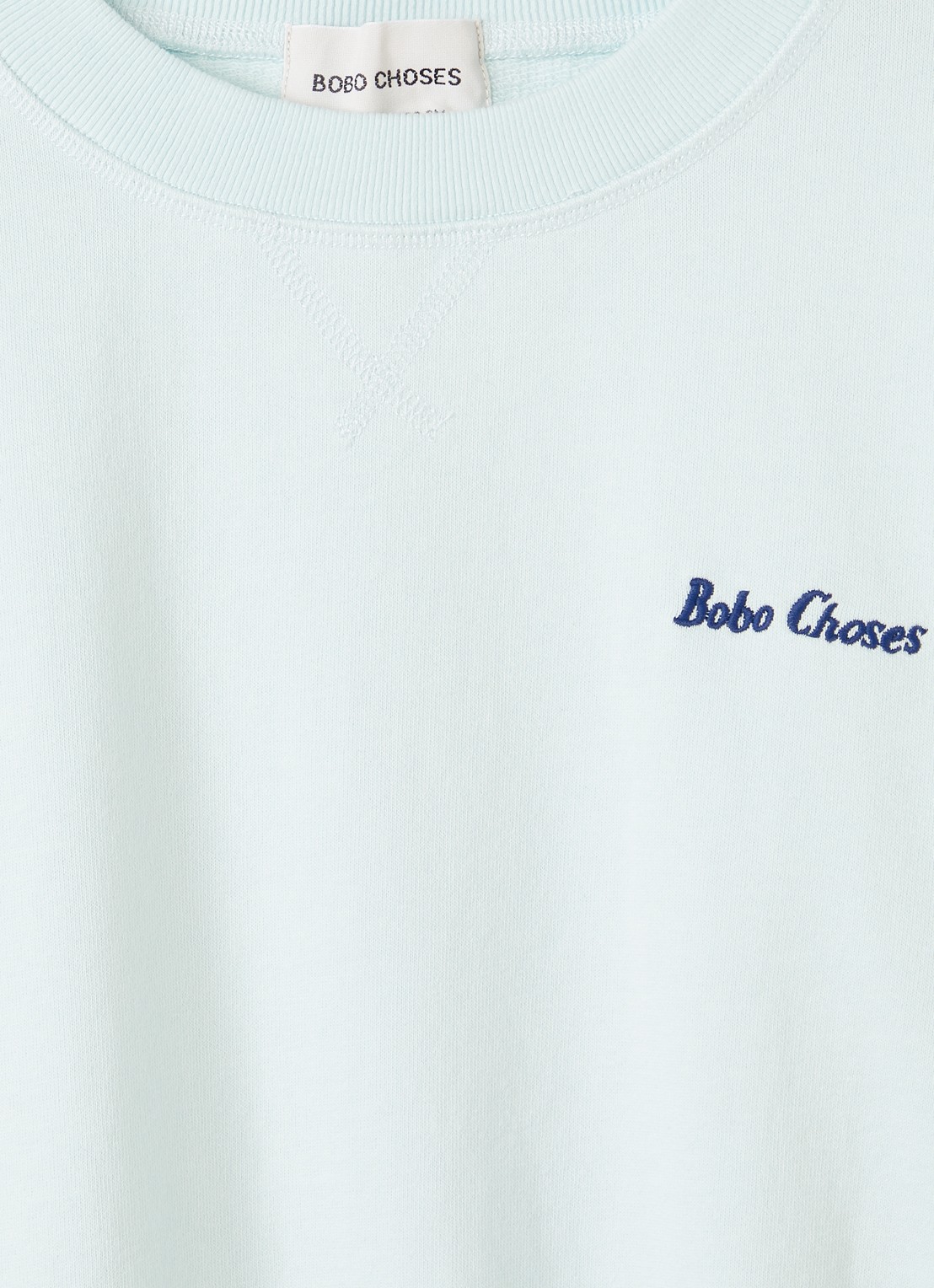 BOBO CHOSES Mr Pickles sweater met logo- en backprint - detail mint