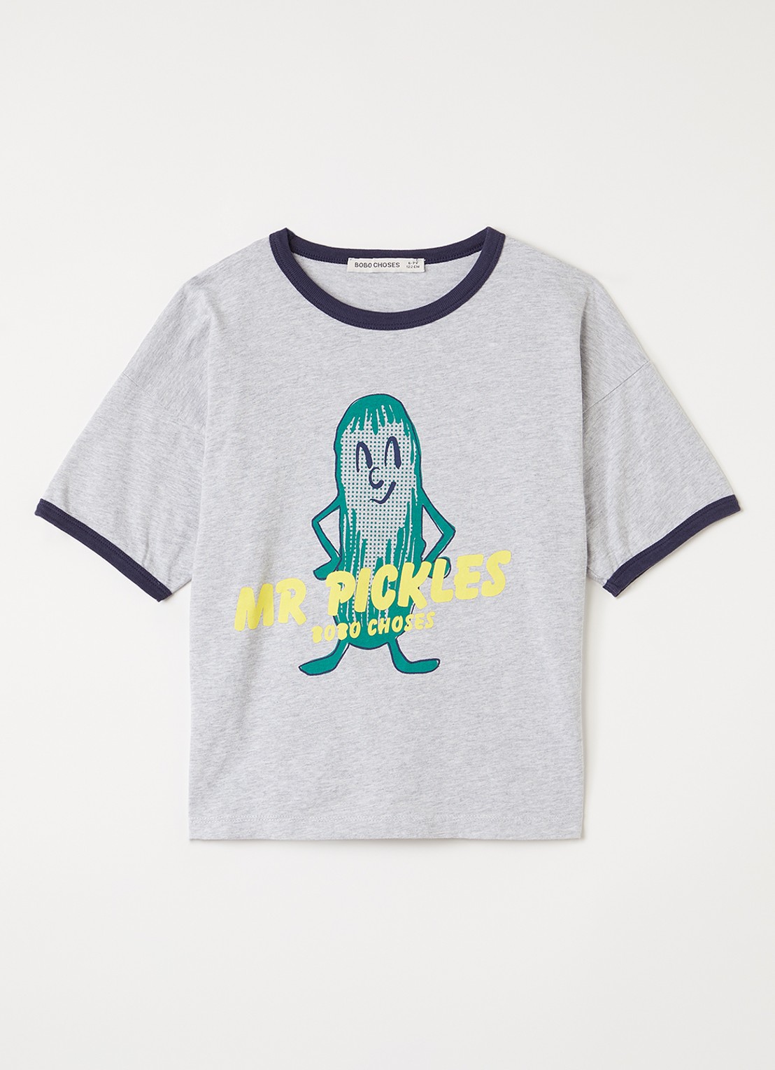 BOBO CHOSES Mr Pickles T-shirt met print - voorkant grijsmele