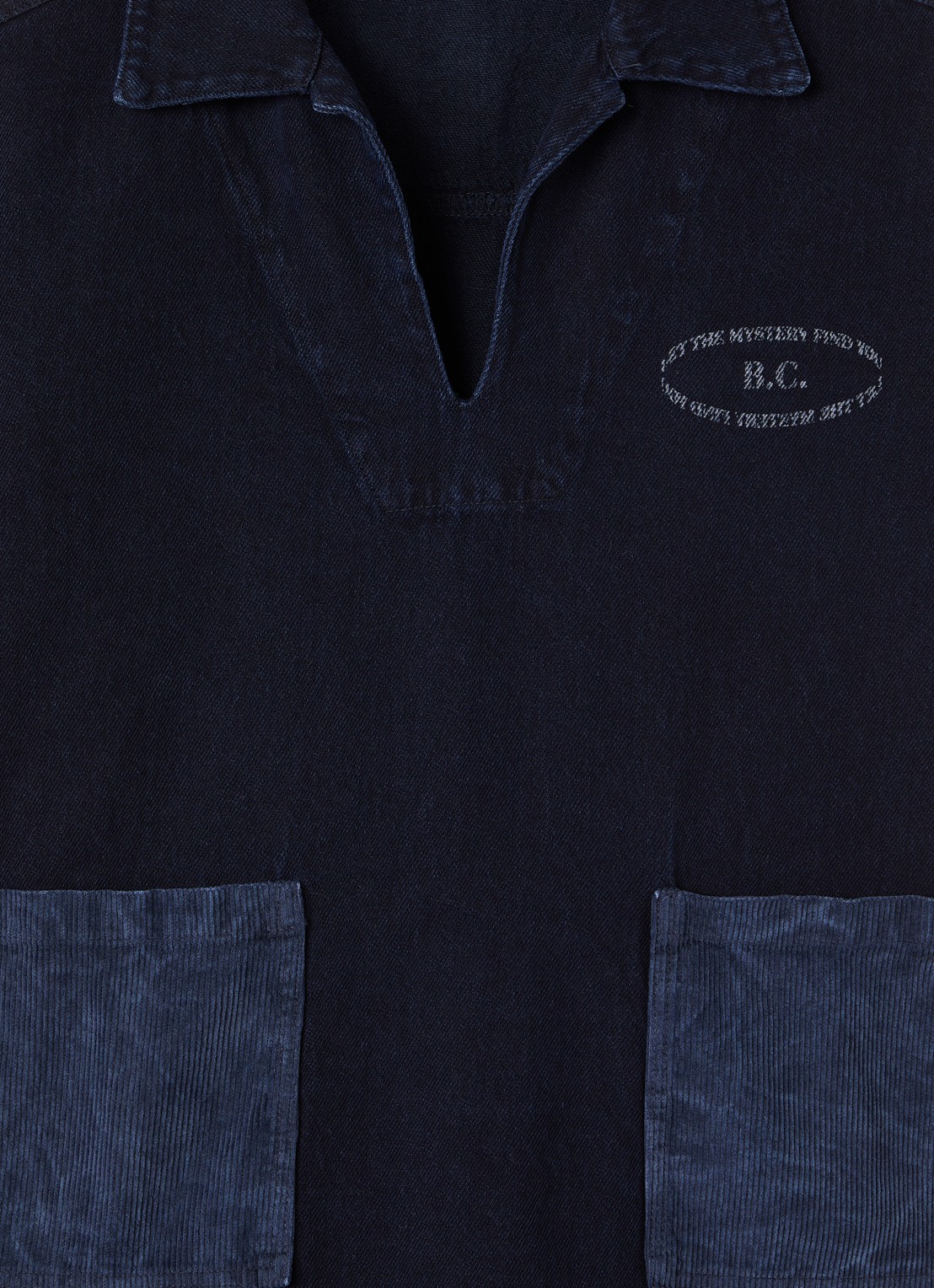 BOBO CHOSES Mystery tuniekjurk van denim met logo - detail 3 indigo