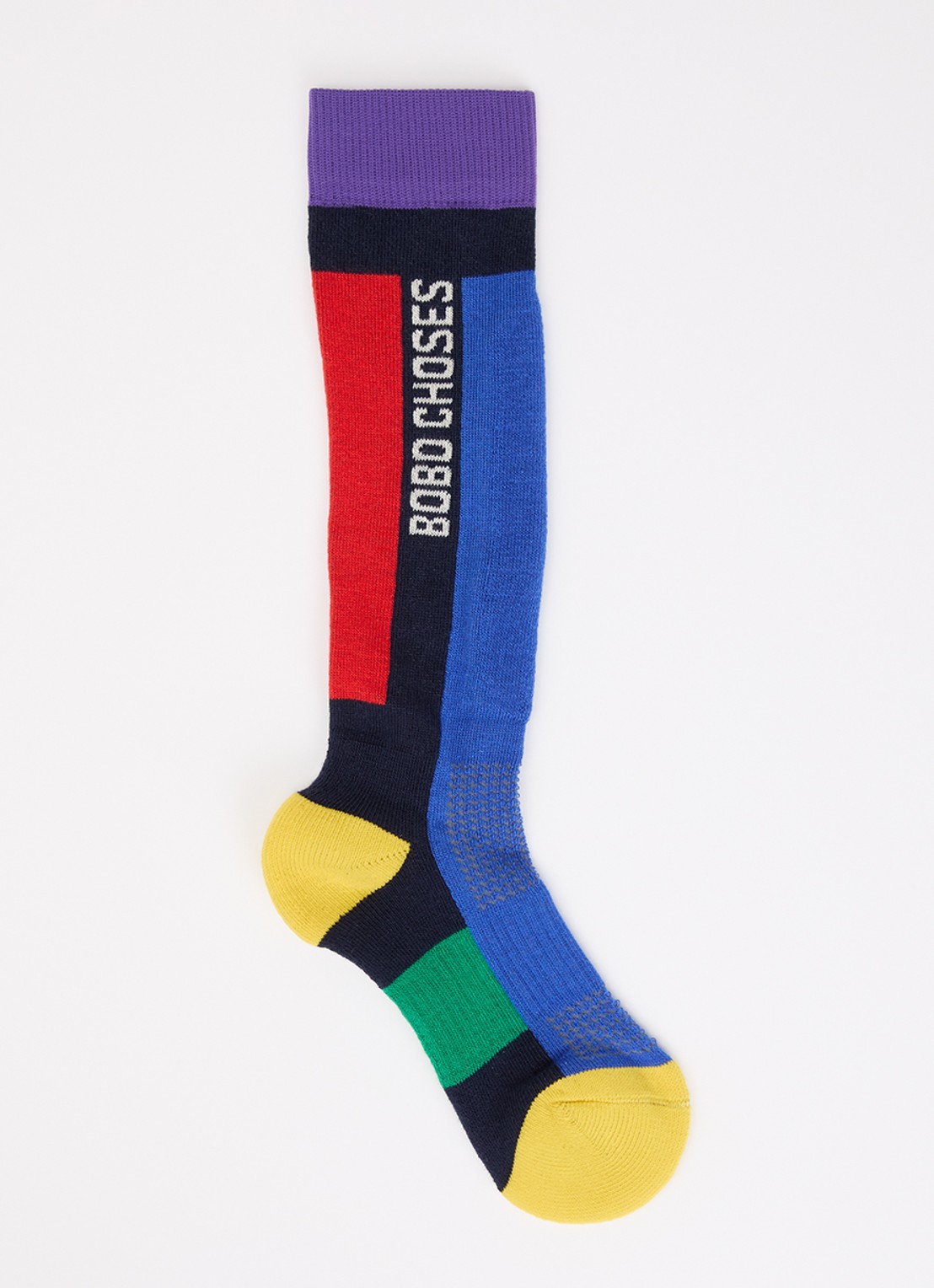 BOBO CHOSES Skisokken met colour blocking - voorkant donkerblauw