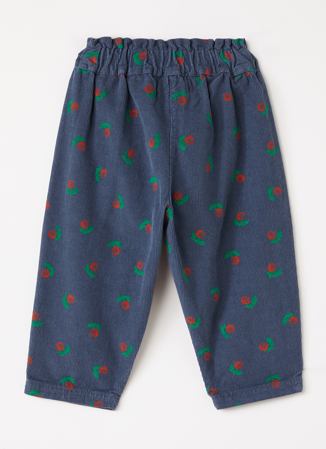 BOBO CHOSES Stamp Bloom straight fit broek van corduroy met print - voorkant 3 donkerblauw