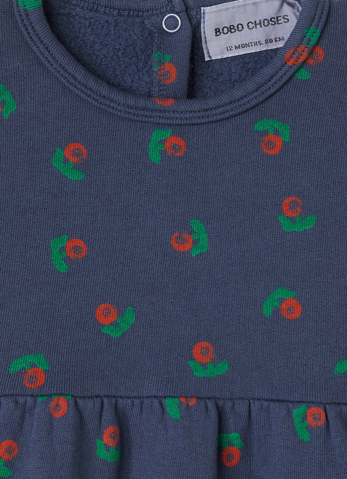 BOBO CHOSES Stamp Bloom trui jurk met print - detail donkerblauw