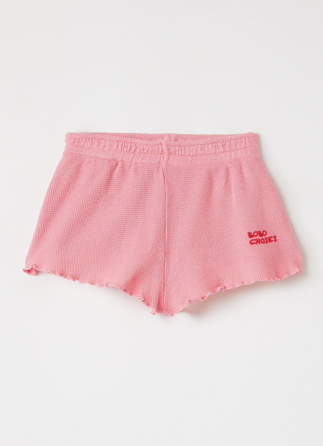 BOBO CHOSES Straight fit korte broek met logo - voorkant 2 roze