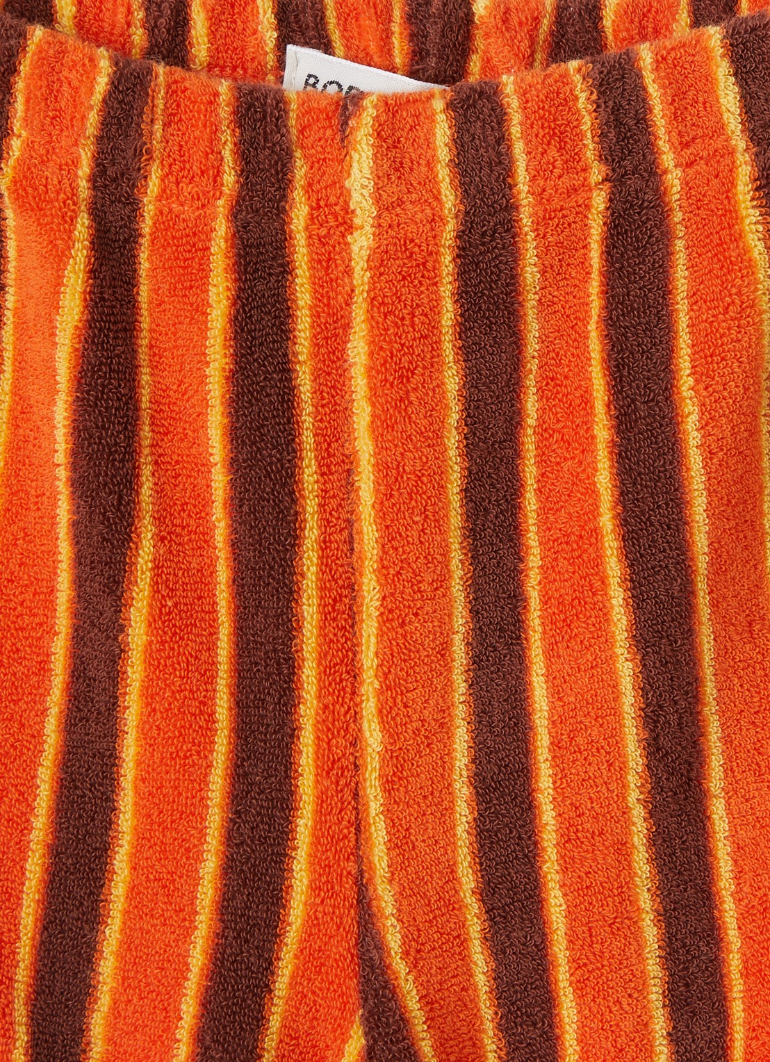 BOBO CHOSES Straight fit korte broek van badstof met streepprint - detail orange