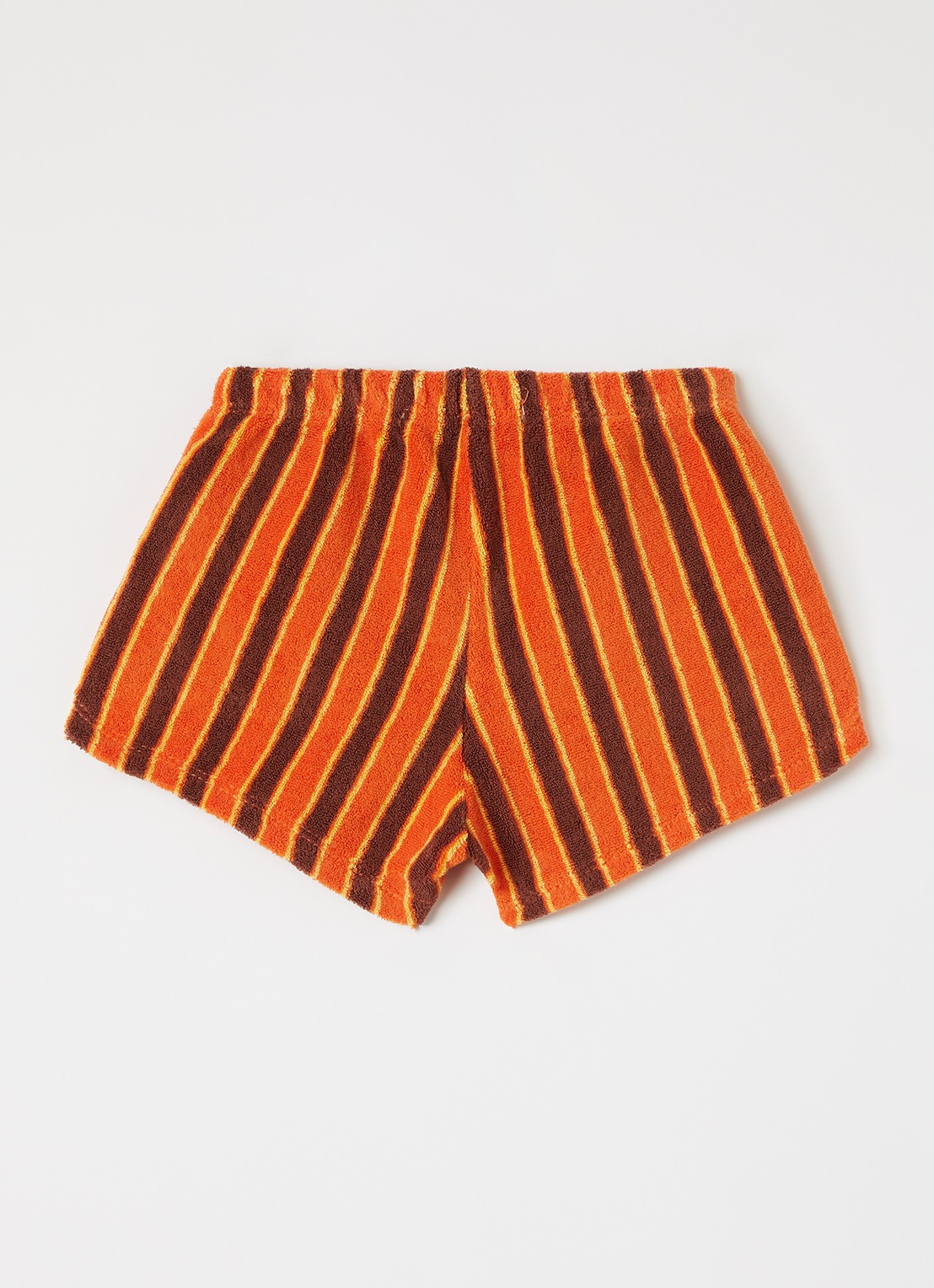 BOBO CHOSES Straight fit korte broek van badstof met streepprint - voorkant 3 orange