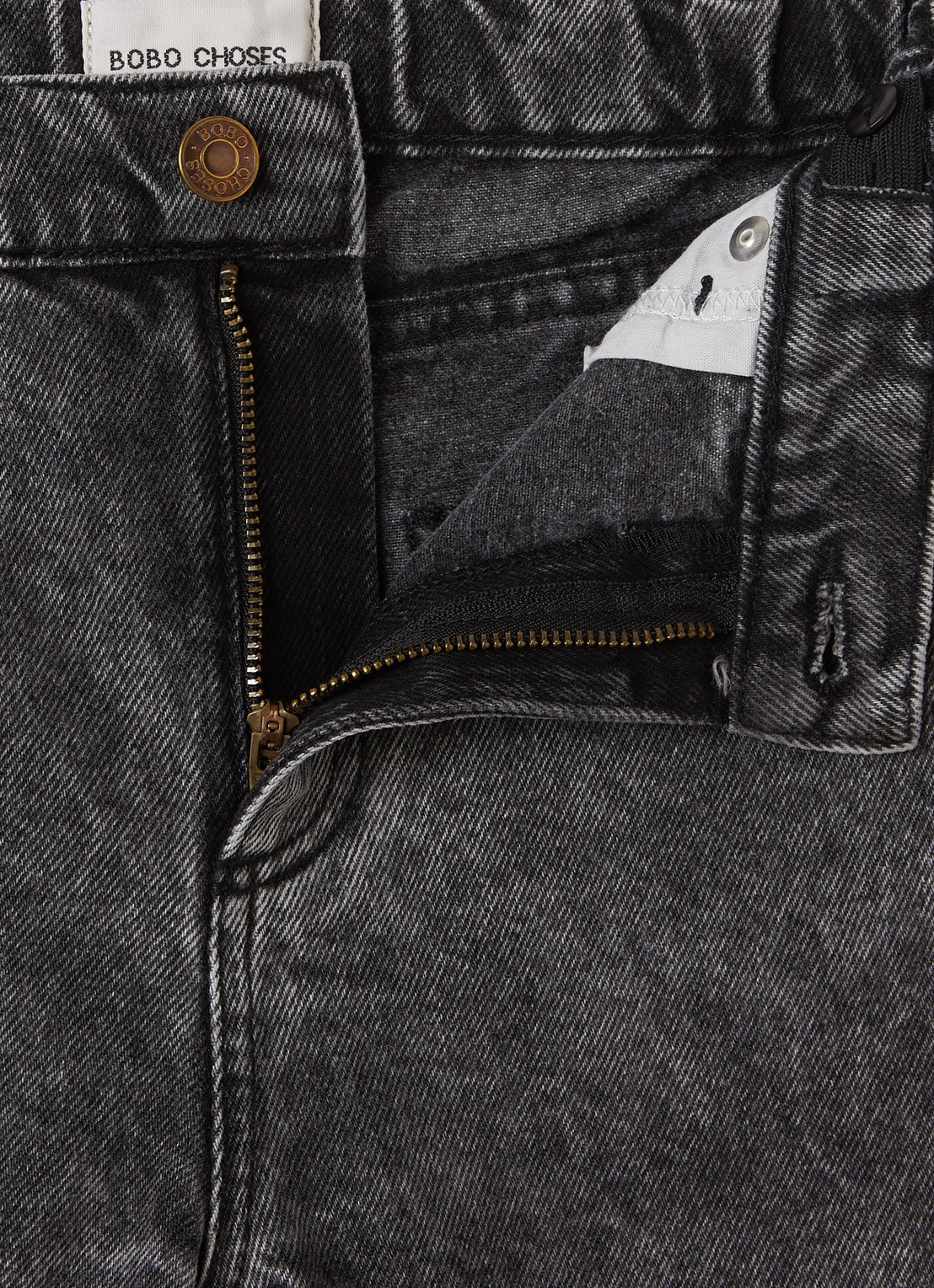 BOBO CHOSES Straight leg jeans met gekleurde wassing - detail zwart