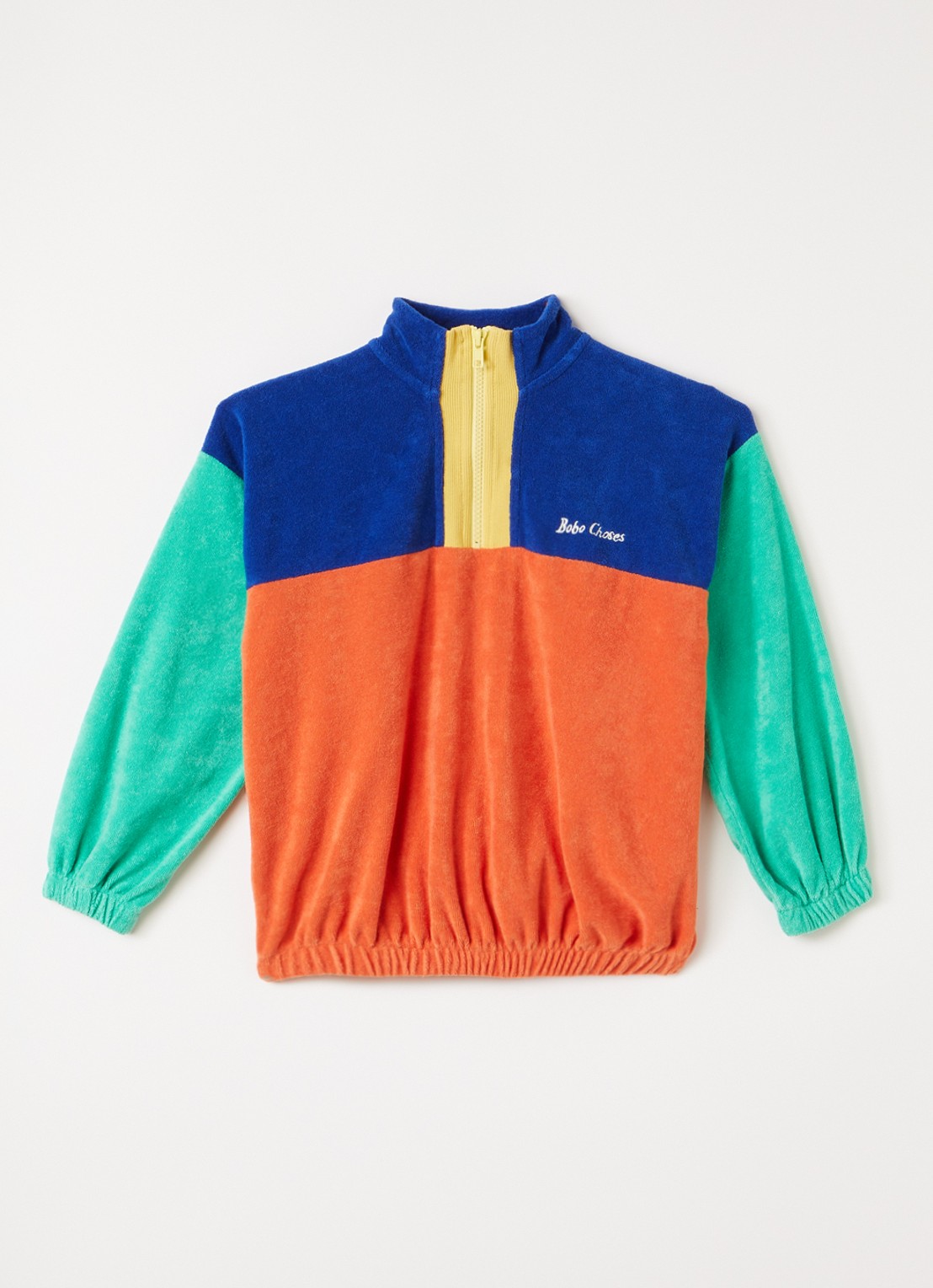 BOBO CHOSES Sweater met halve rits - voorkant 2 orange