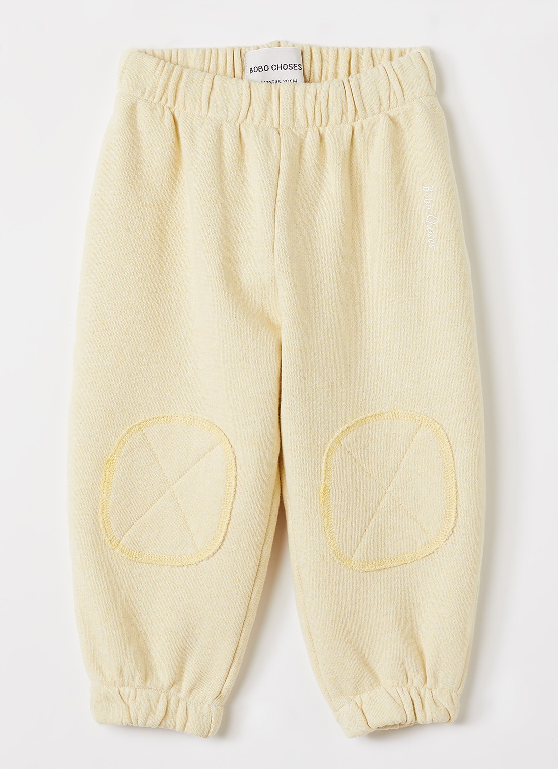 BOBO CHOSES Tapered fit joggingbroek met logoborduring - voorkant lichtgeel