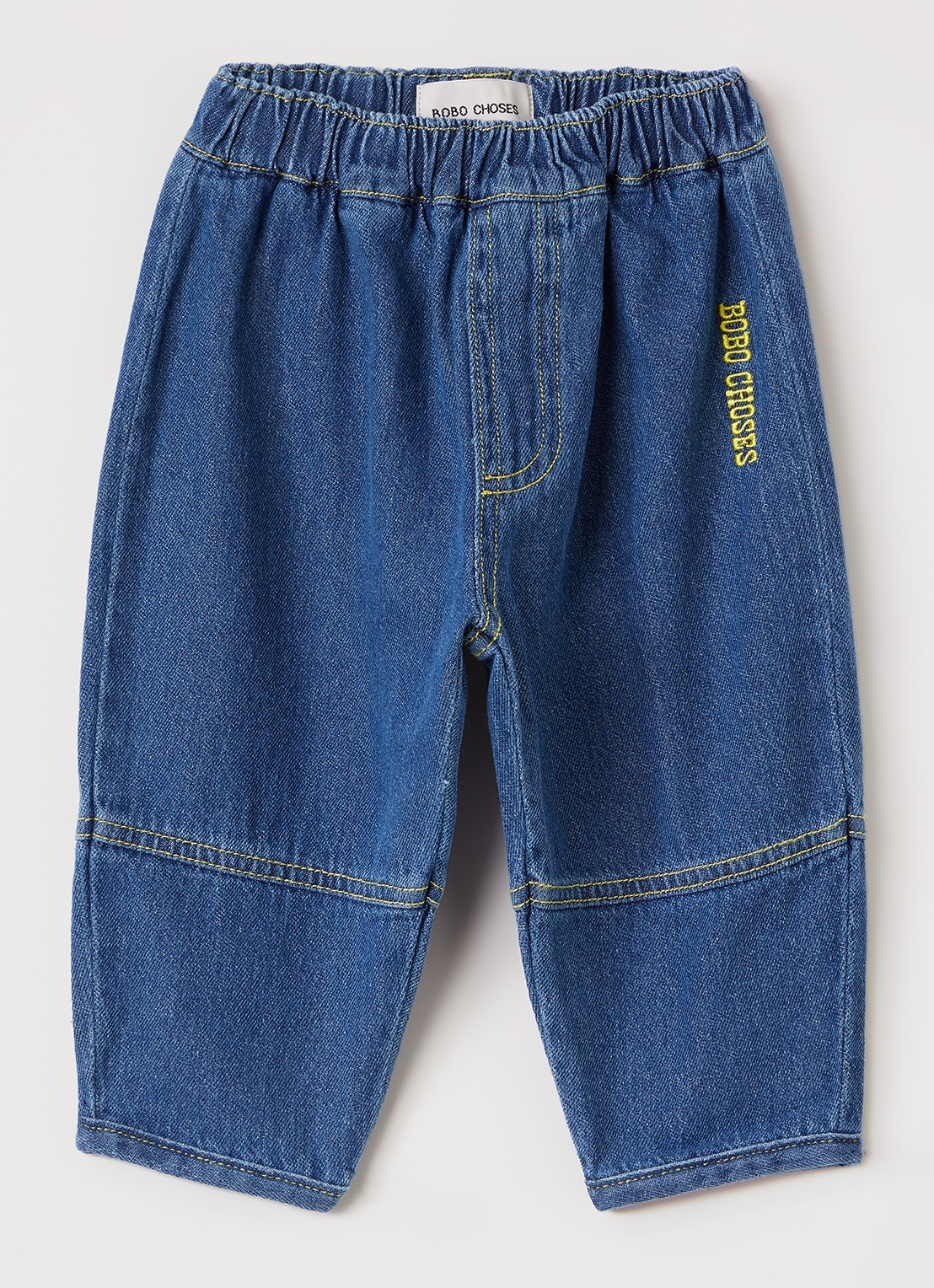 BOBO CHOSES Taxi loose fit jeans met logo - voorkant indigo