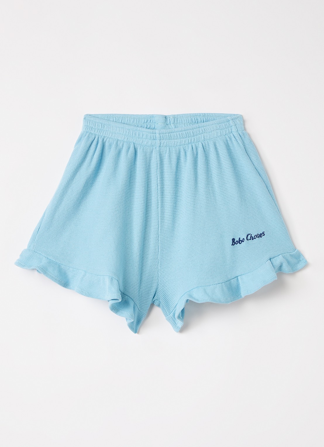 BOBO CHOSES Wide fit korte broek met logoborduring - voorkant 2 blauw