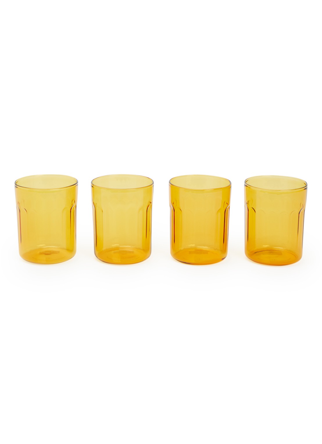 Bodum Chicago drinkglas 35 cl set van 4 - voorkant okergeel
