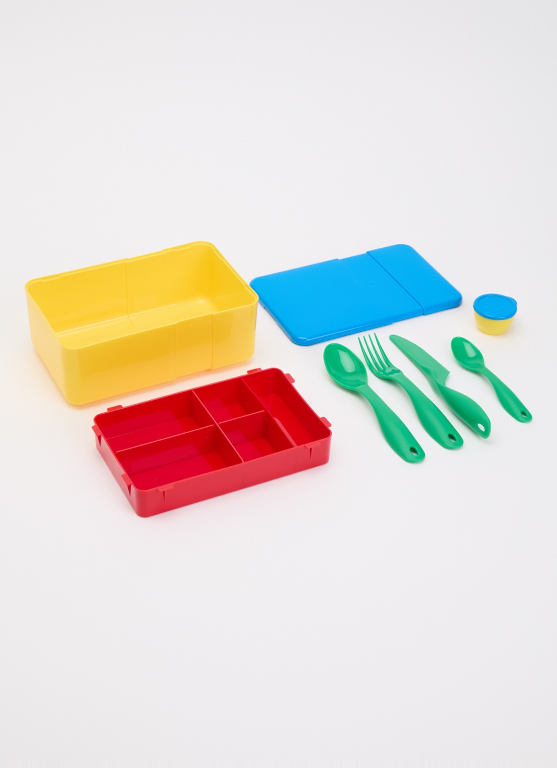 Bodum Lunchbox met bestek - voorkant 2 geel