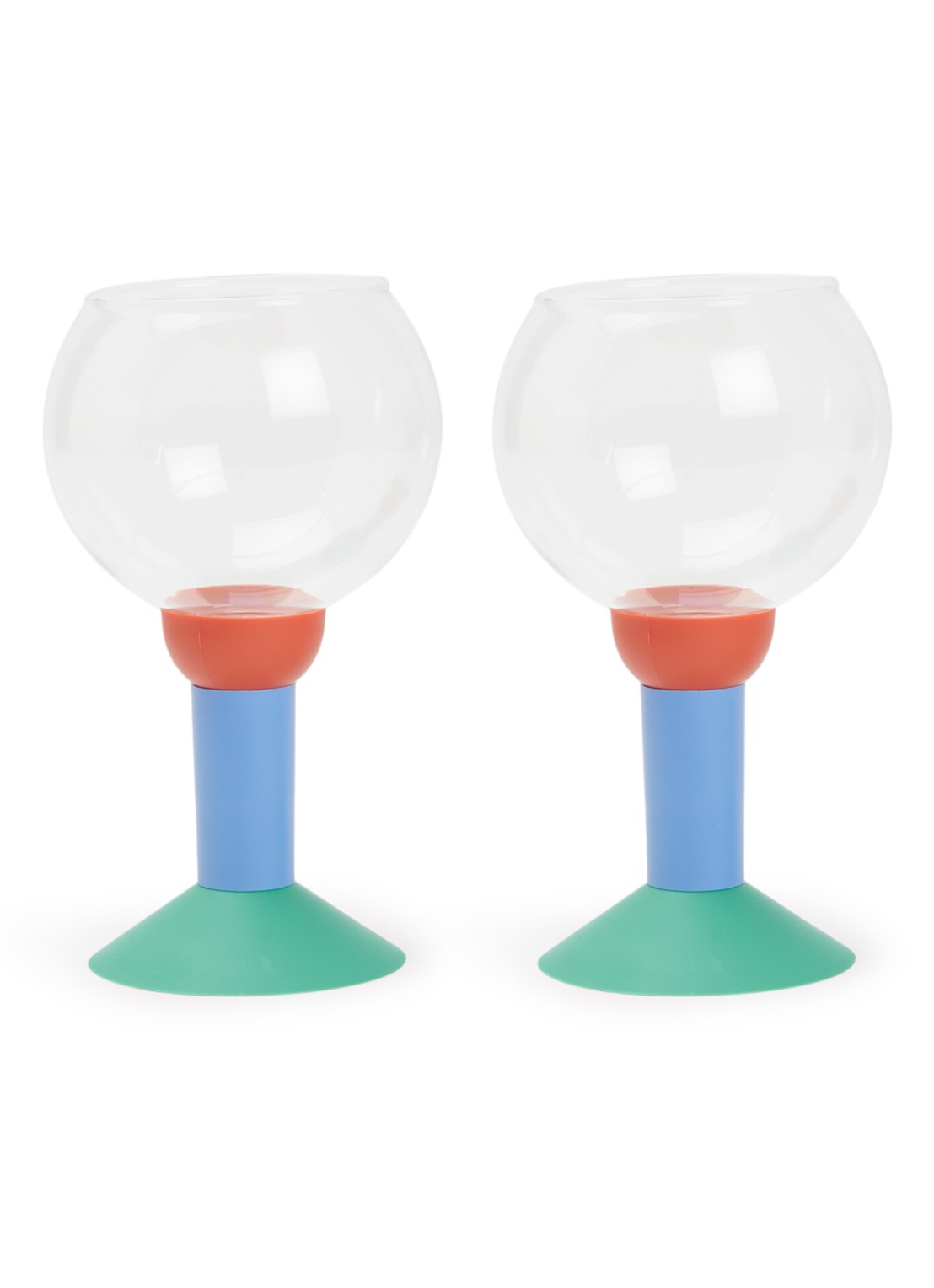 Bodum Oktett rode wijnglas 35 cl set van 2 - voorkant 2 donkerblauw