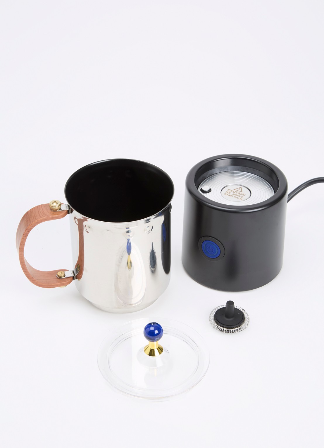Bodum Ottoni melkopschuimer 40 cl - voorkant 2 zilver