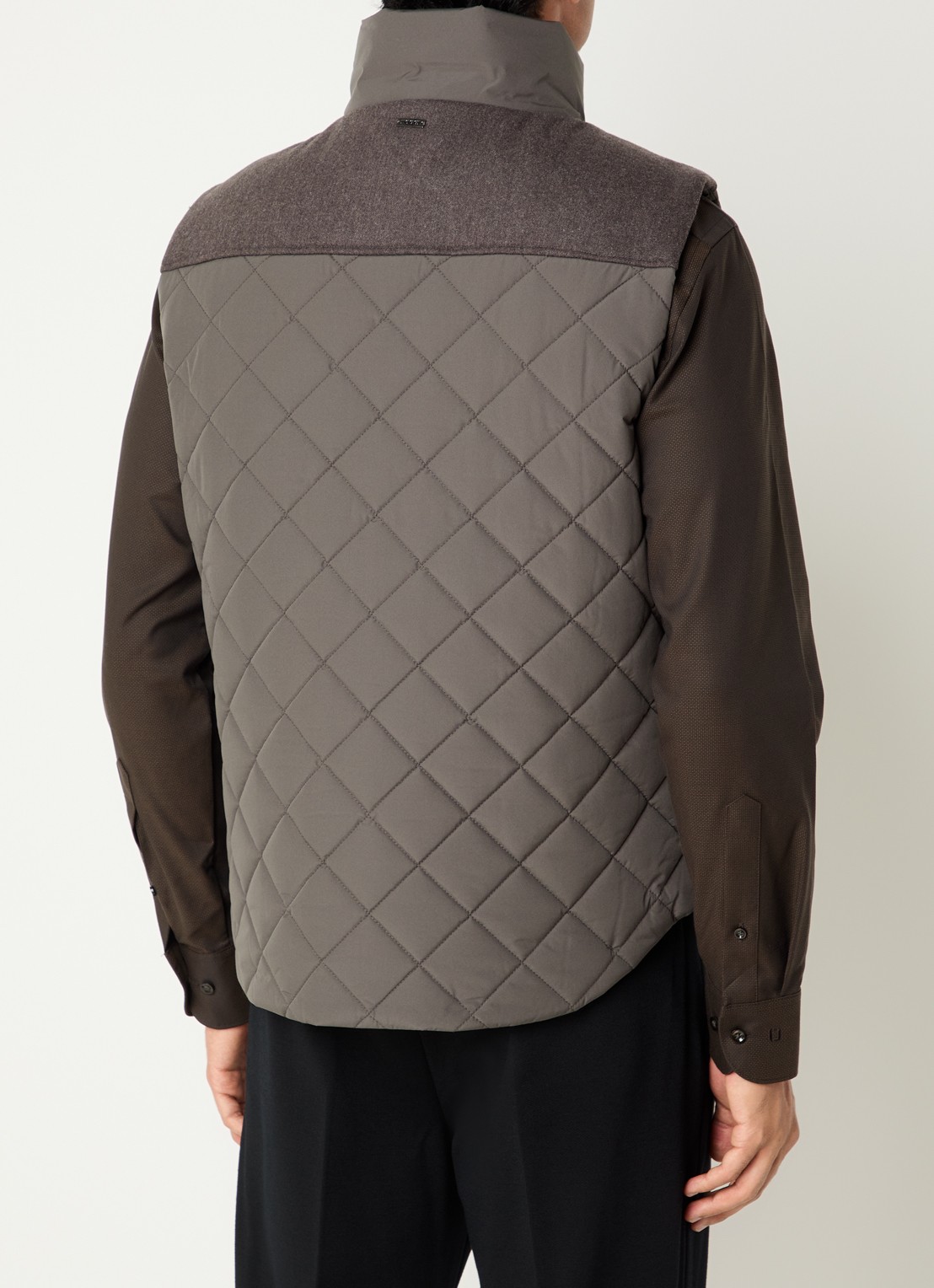 Boggi Milano Bodywarmer met quiltpatroon - achterkant 3 groen